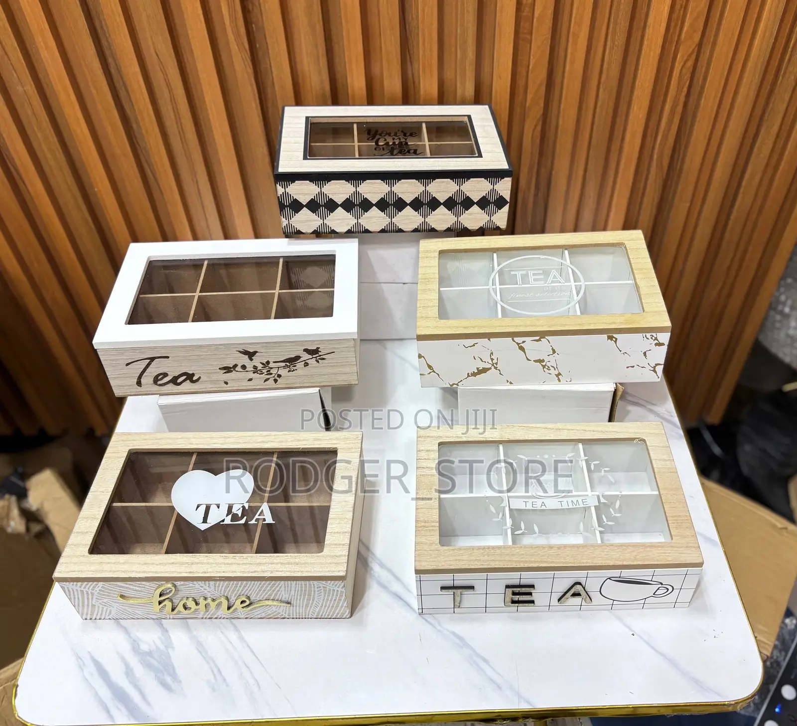 6-Slot Teabox . Wooden Box Storage for Your Teas
