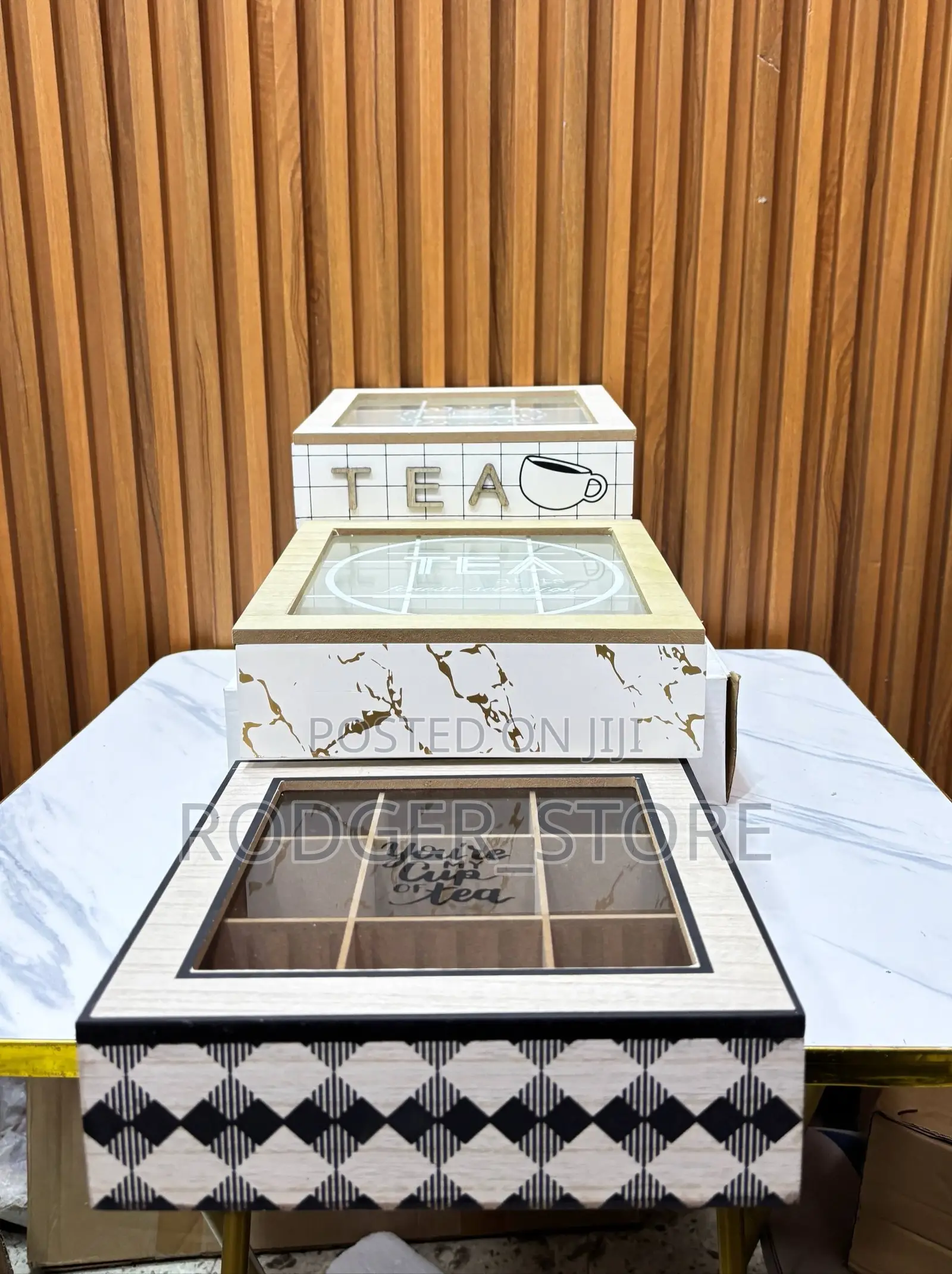 9-Slot Teabox . Wooden Box Storage for Your Teas and Tea