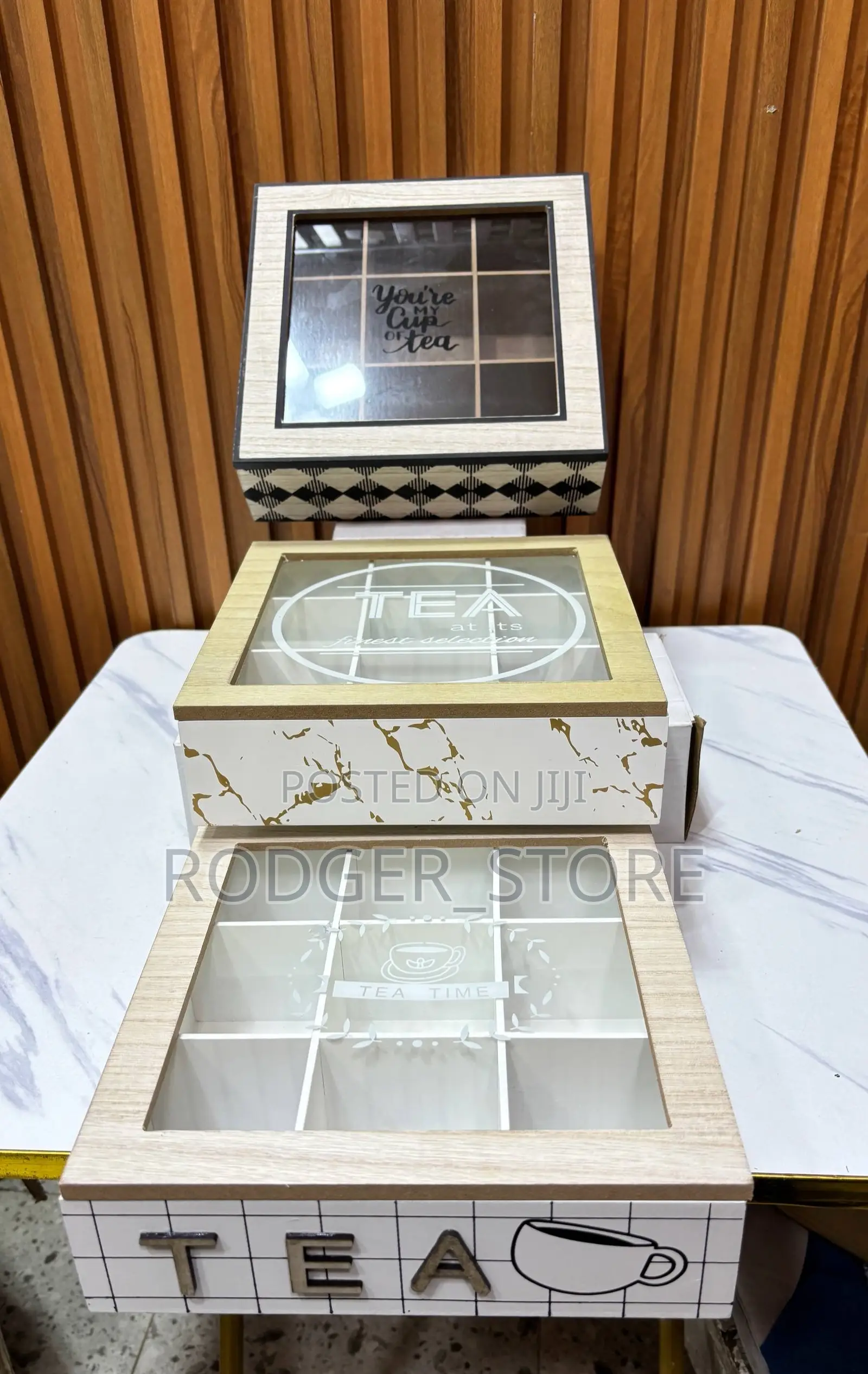 9-Slot Teabox . Wooden Box Storage for Your Teas and Tea
