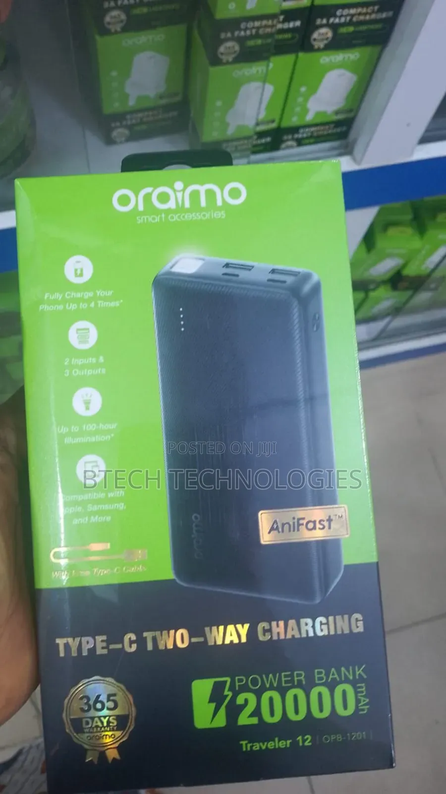 Oraimo Traveler 12 20000mah 12w Power Bank