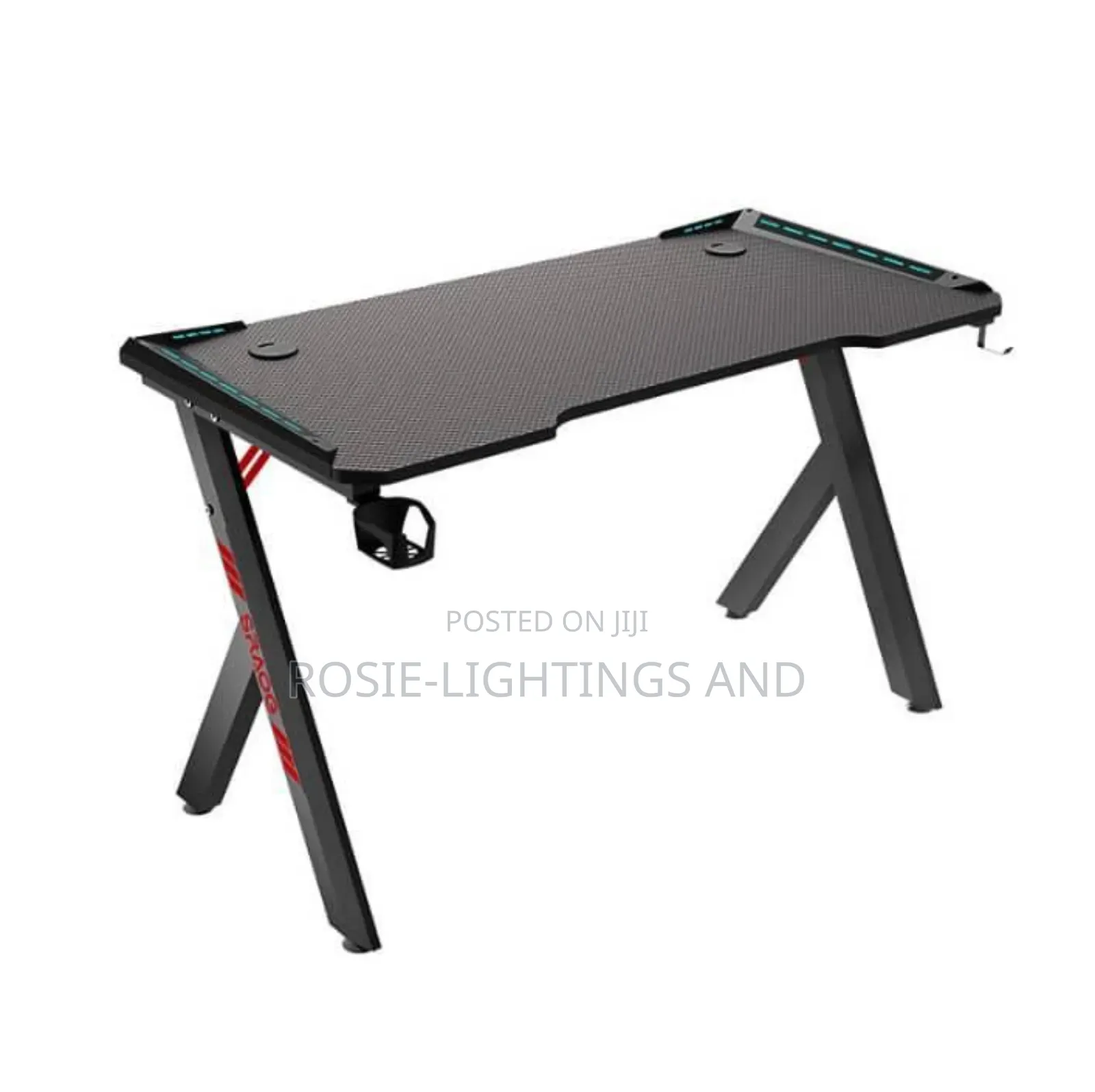 Y Leg Gaming Table With Rgb Light Effect