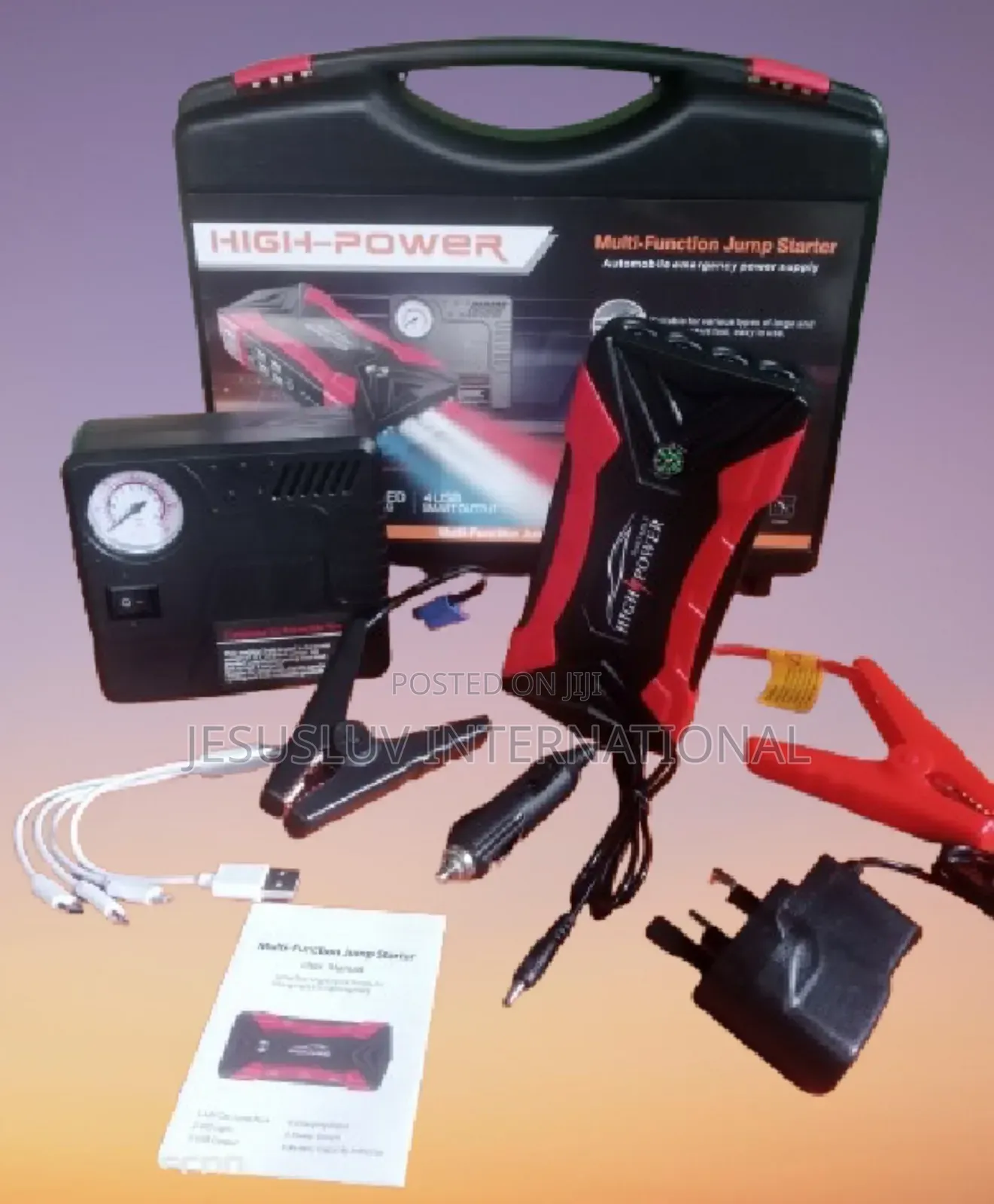 Lithium Jump Starter Backup Power Bank With Tyre Inflator12v