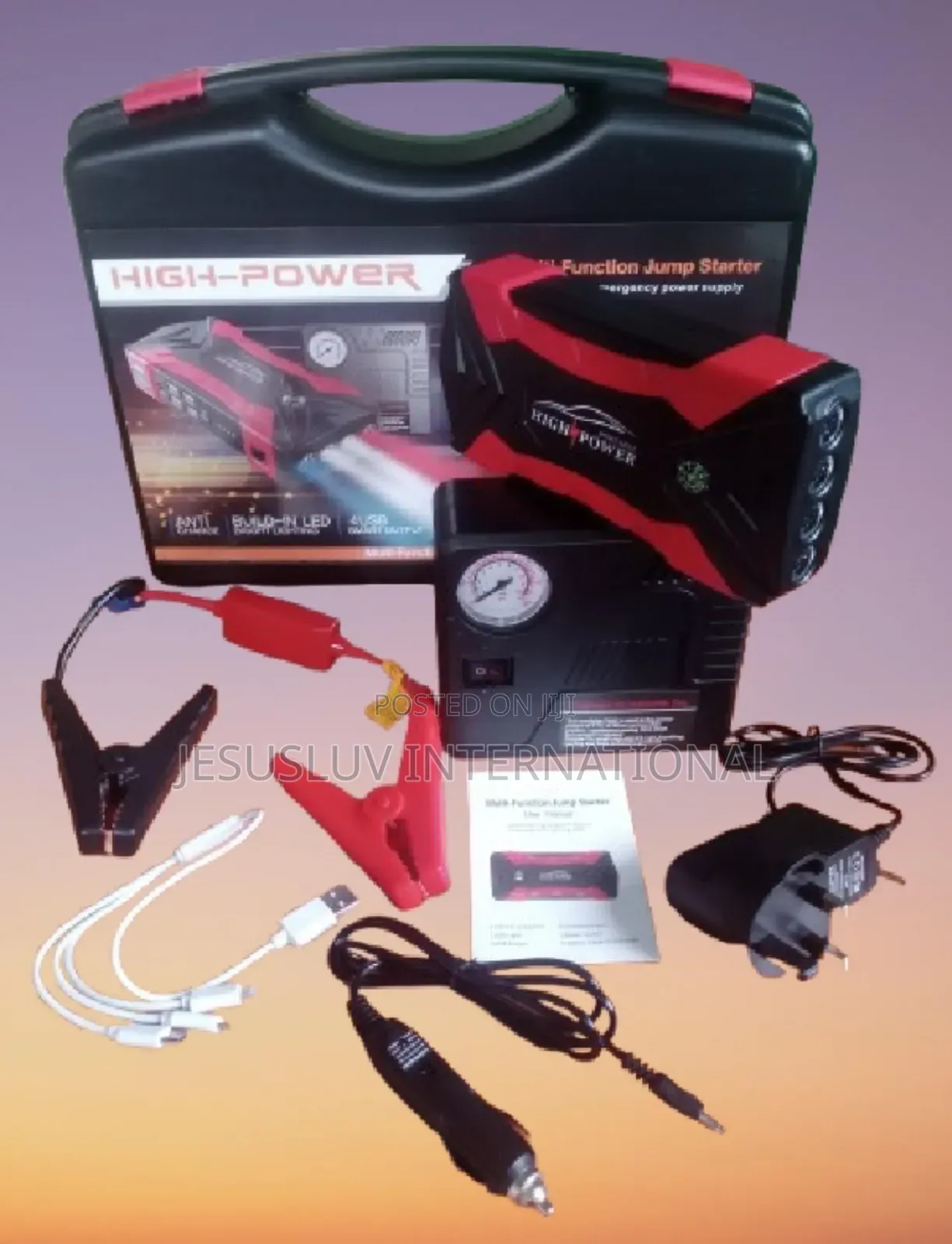 Lithium Jump Starter Backup Power Bank With Tyre Inflator12v