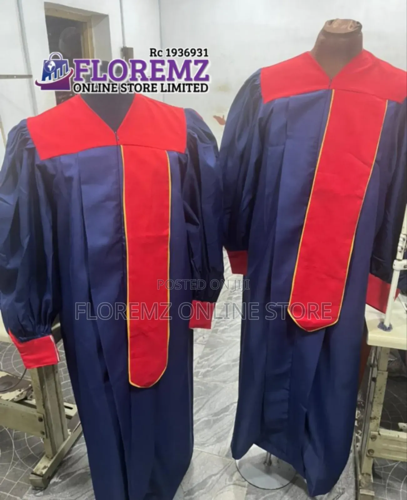 Navy Blue / Red Choir Robes Bulk Rental