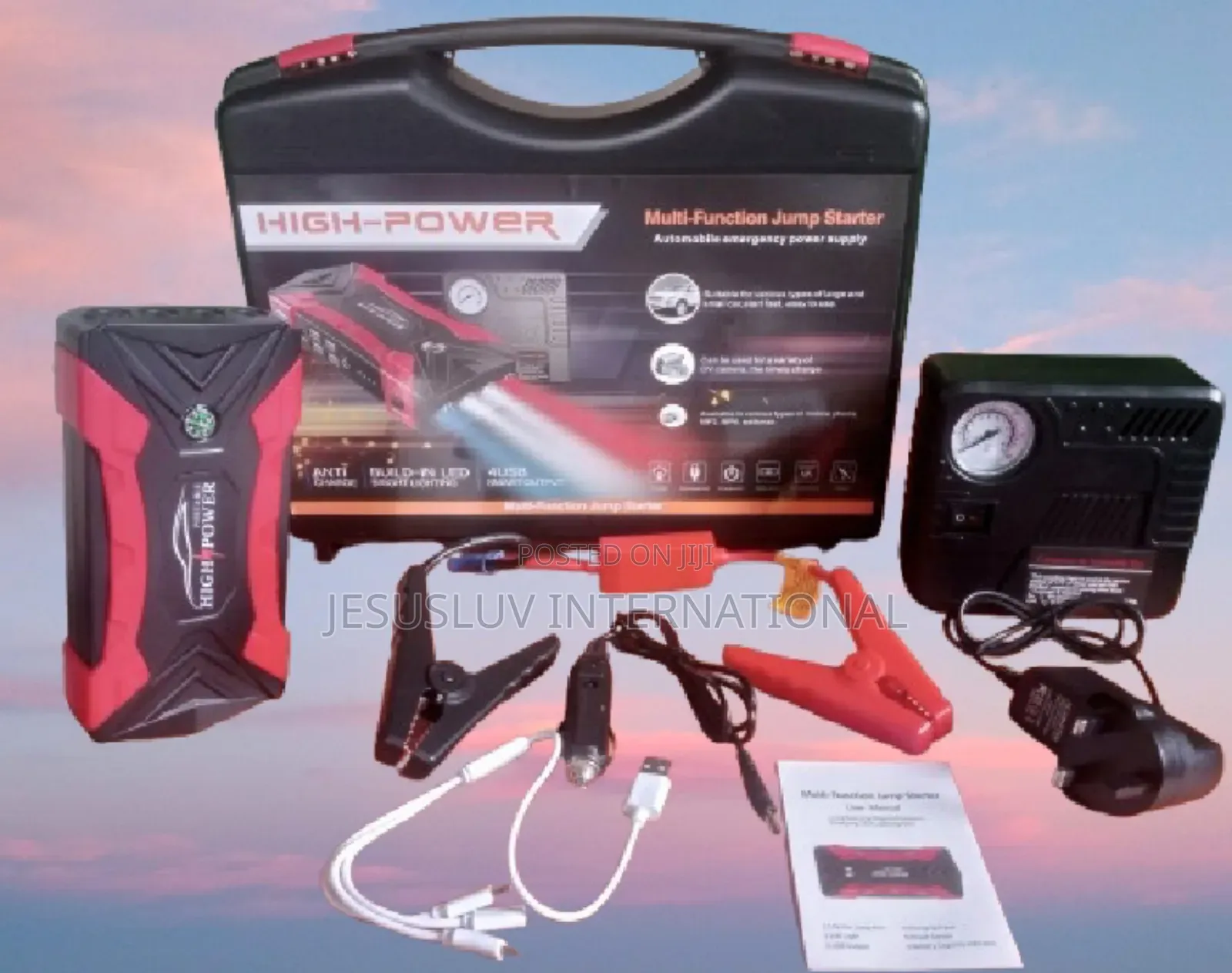 12v Air Compressor Tyre Pump Car Jump Starter Power Pack