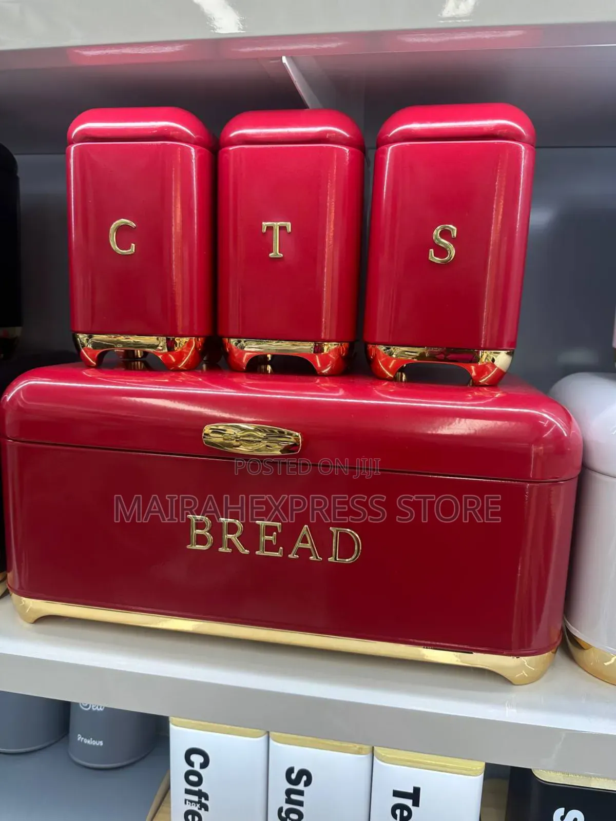 4 in 1 Bread Bin, Tea, Sugar and Coffee Set