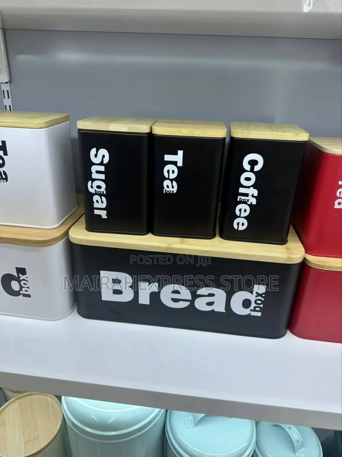 4 in 1 Bread Bin, Tea, Sugar and Coffee Set