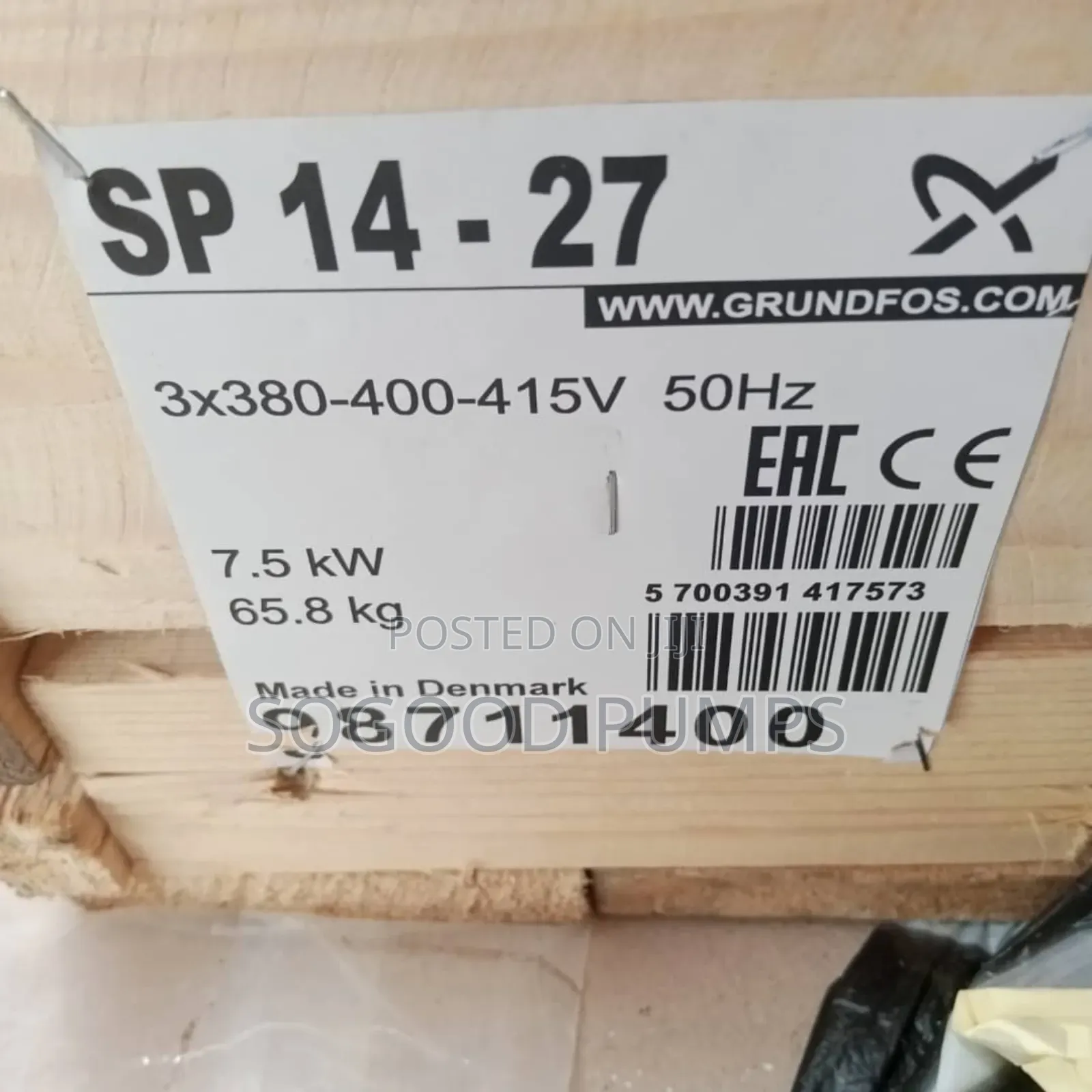 Grundfos Submersible Pump 7.5kw/10hp