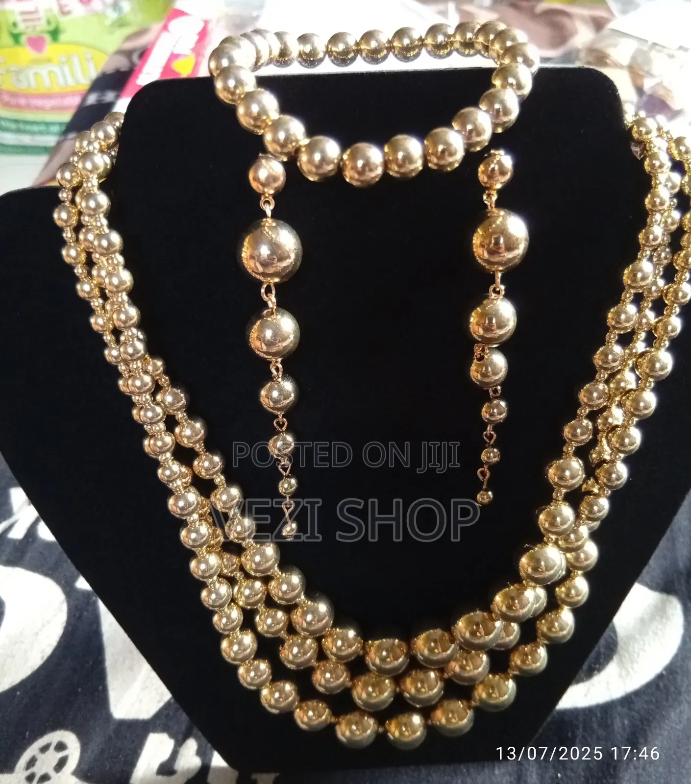 3 PCS Gold Plated Short Necklace Punk Chic Faux Set