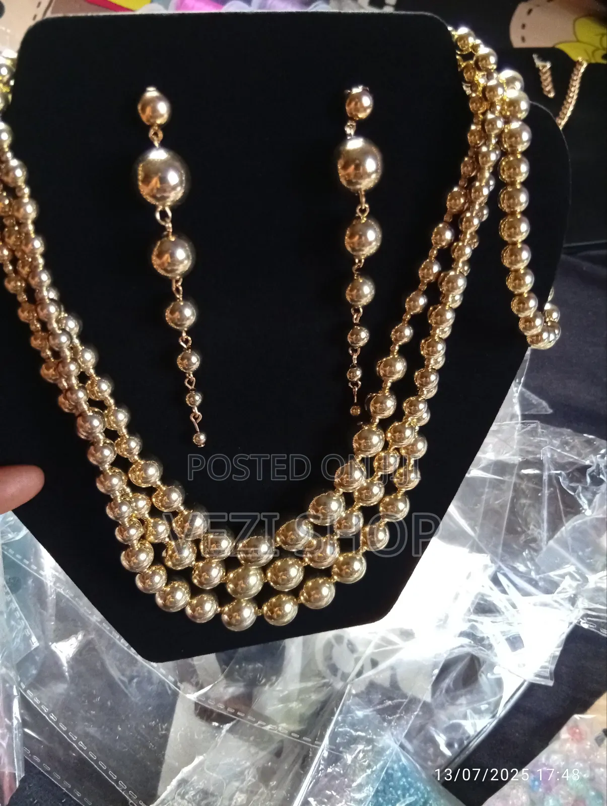 3 PCS Gold Plated Short Necklace Punk Chic Faux Set