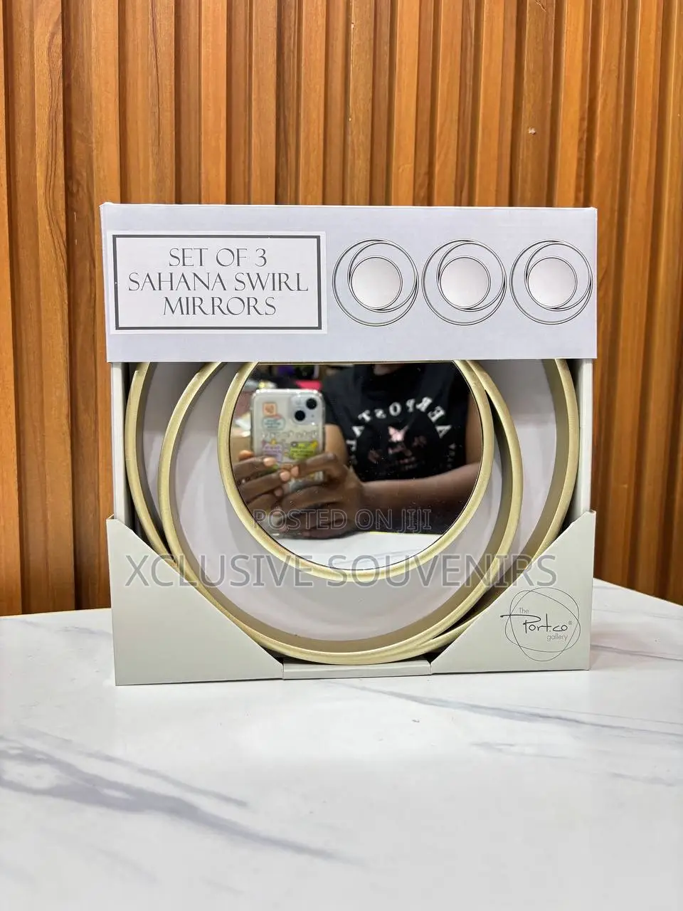 Set Of 3 Swirl Mirrors