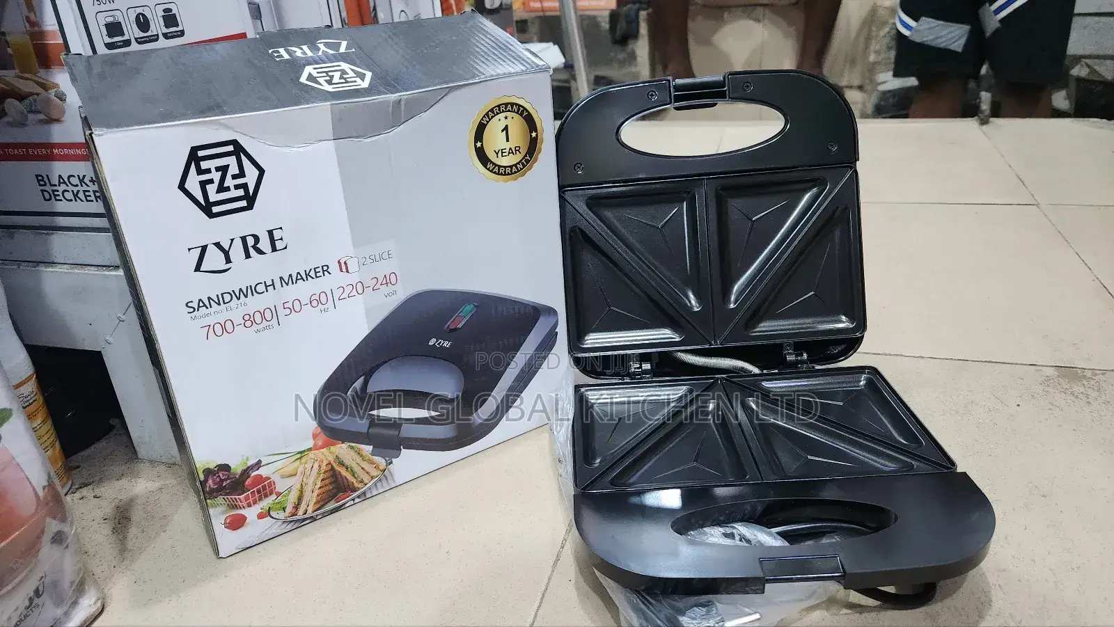 Zyre Sandwich Maker 2slice