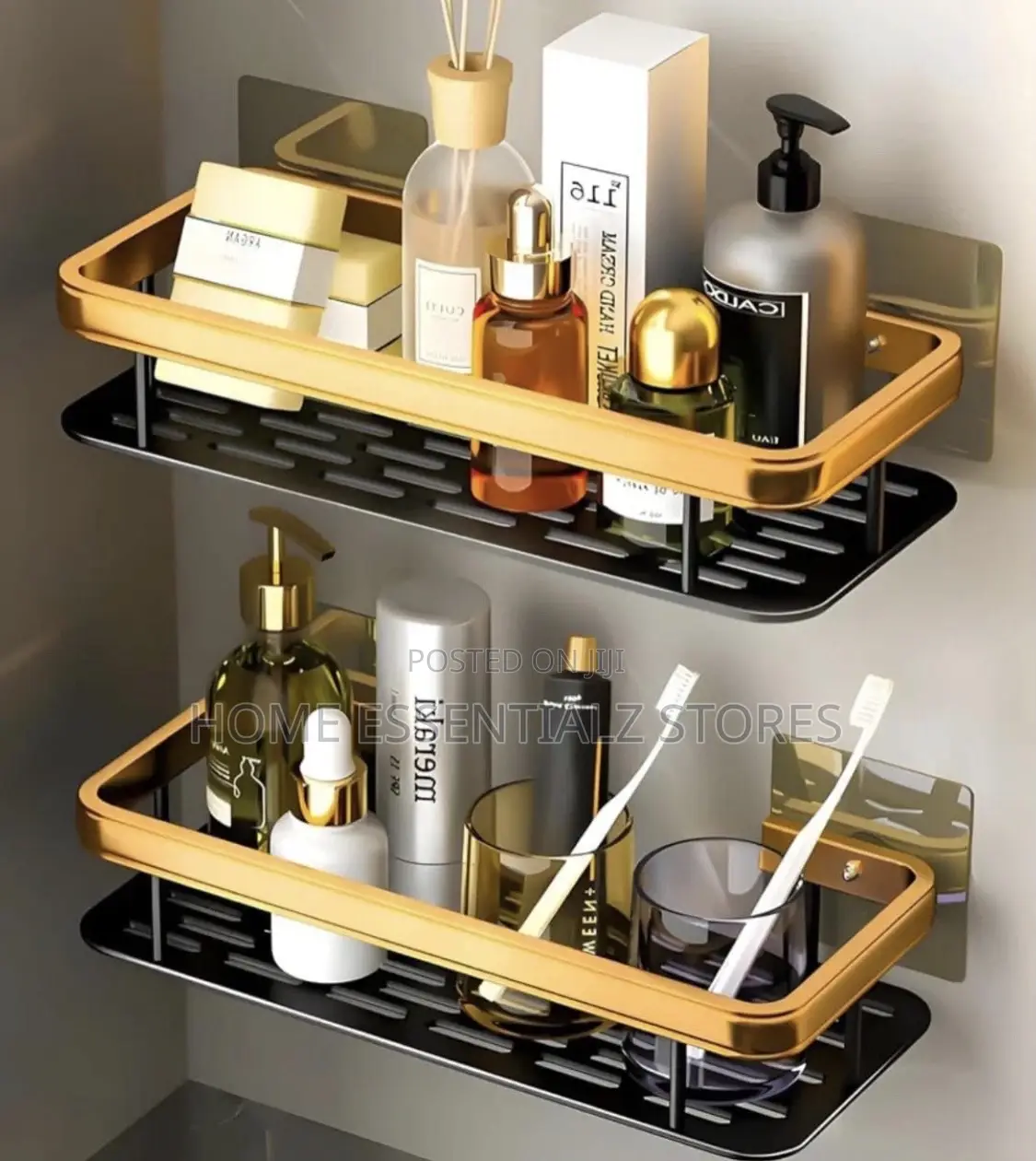 2 Pieces Set of Bathroom Organizers - Luxury Bathroom Rack