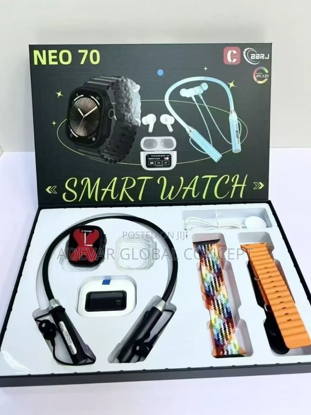 Neo 70 Smartwatch + Earbud + 4 Straps