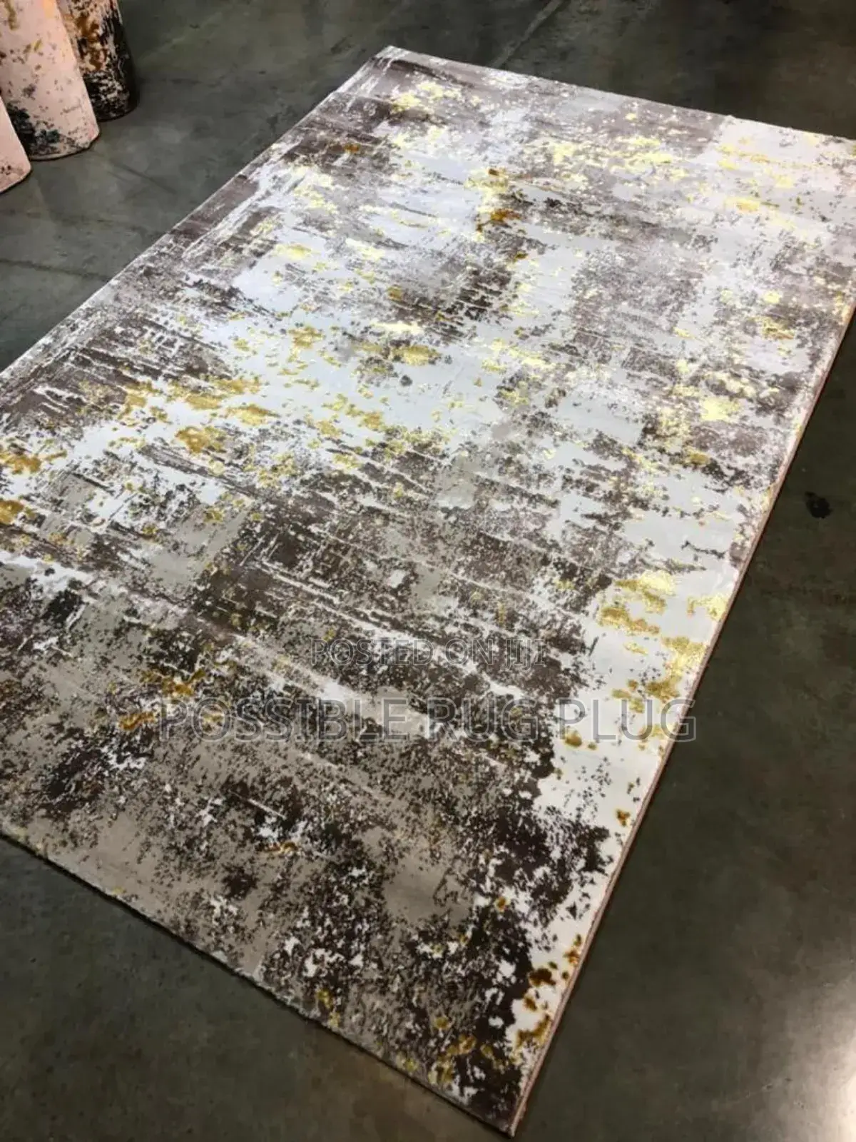 Brown Gold Design Center Rug