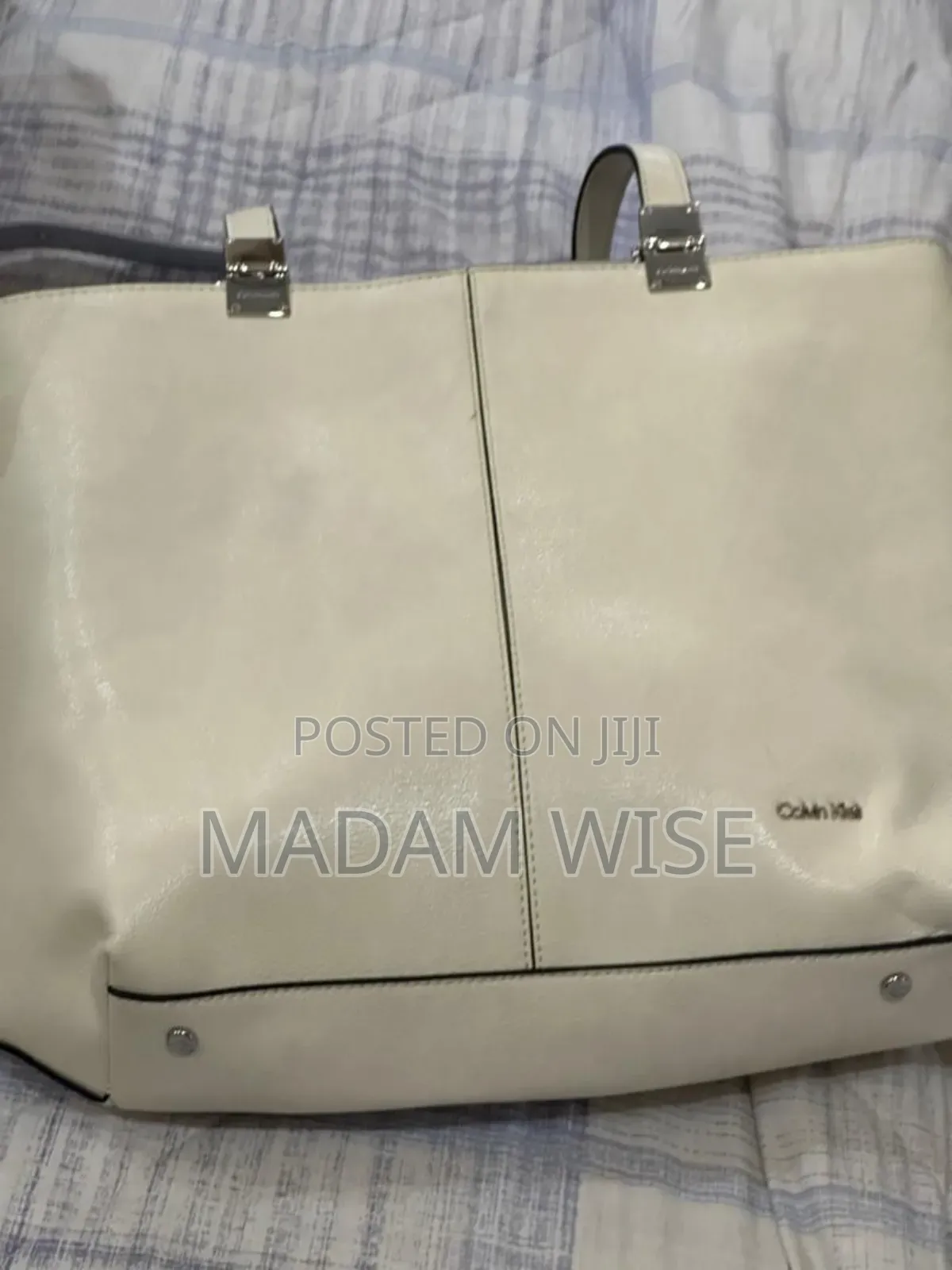 White Calvin Klein Leather Handbag.