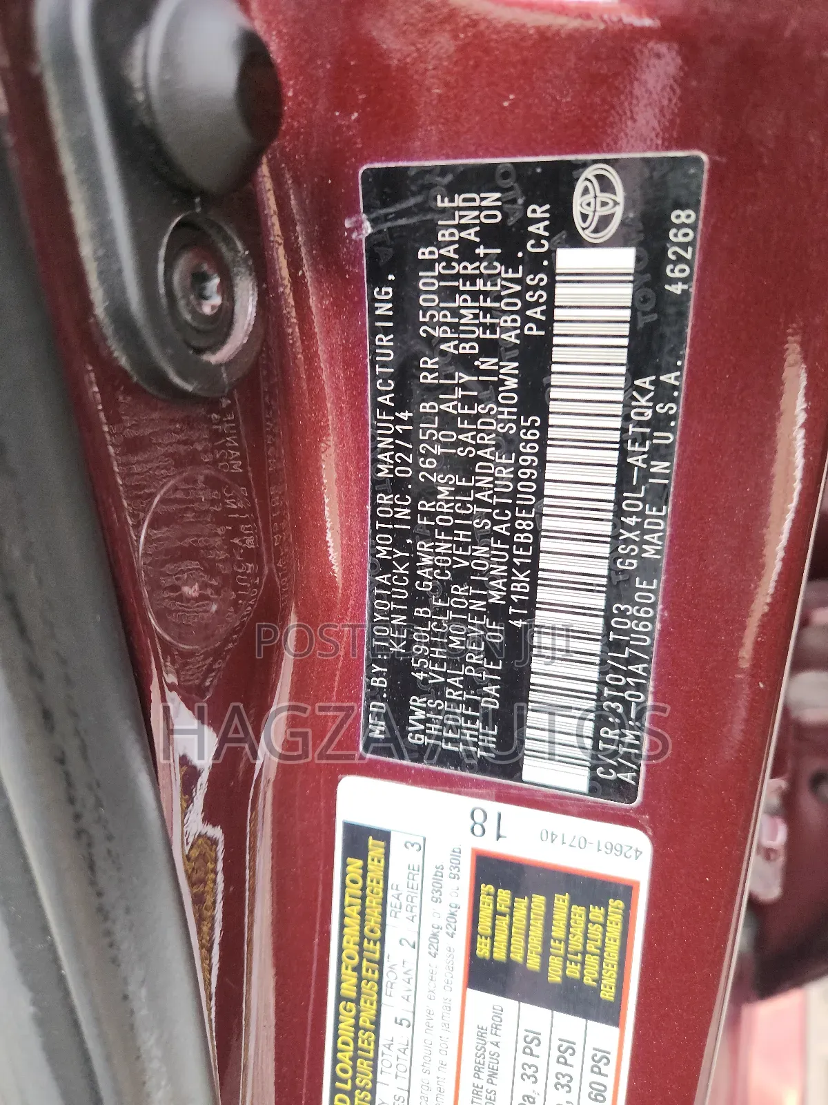 Toyota Avalon XLE 4dr Sedan (3.5L 6cyl 6A) 2014 Red