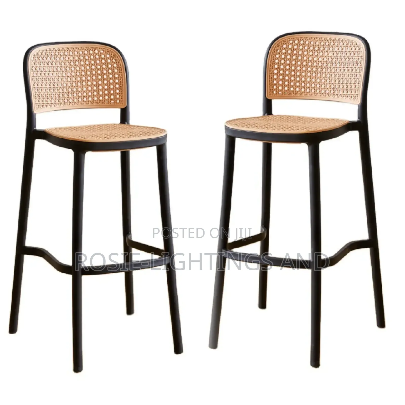 Stackable Design Bar Stools ( Set of 2) Black Brown