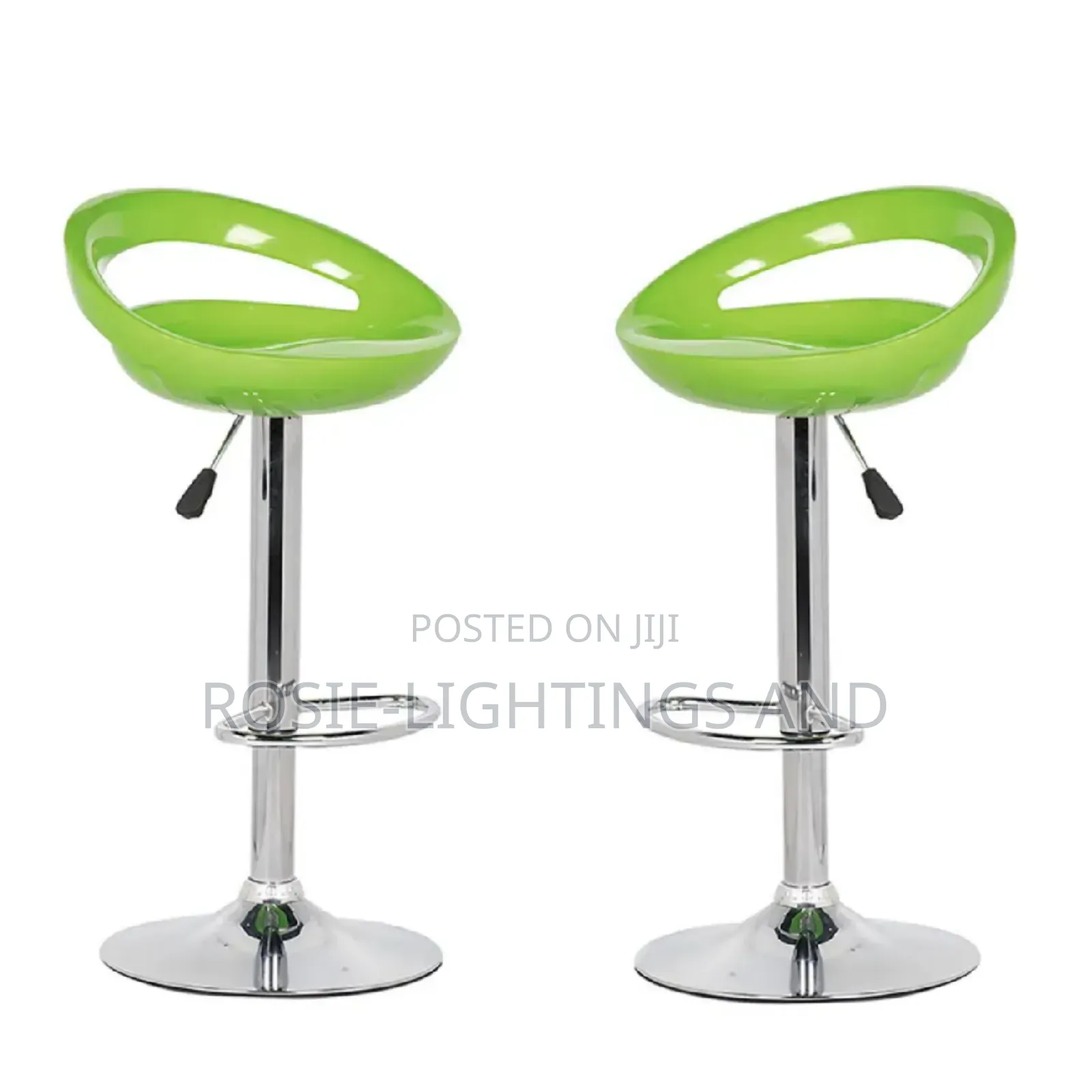 Abs Plastic Swivel Bar Stools -Lemon Green (Set of 2)
