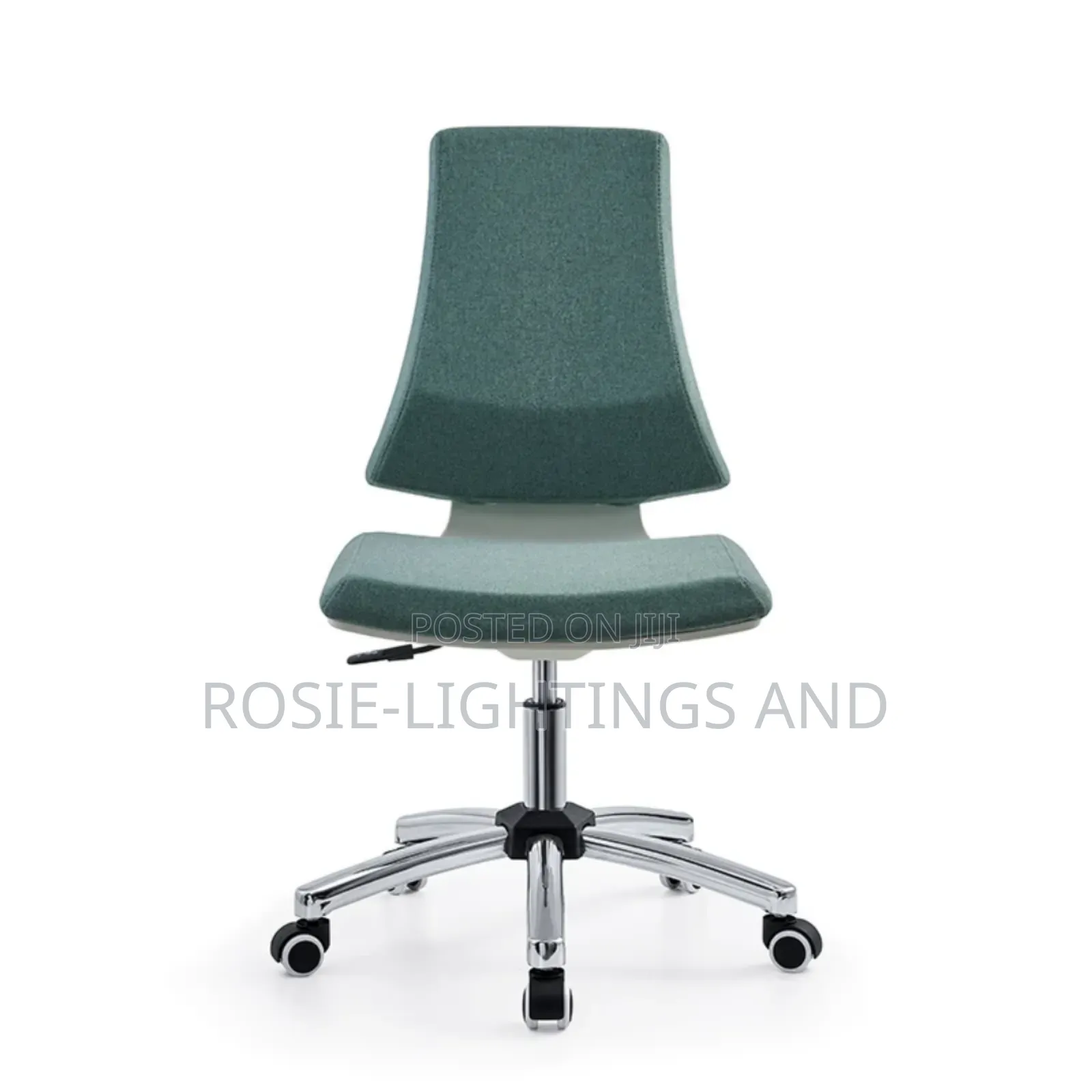 Armless Fabric Swivel Studio Ergonomic Chair