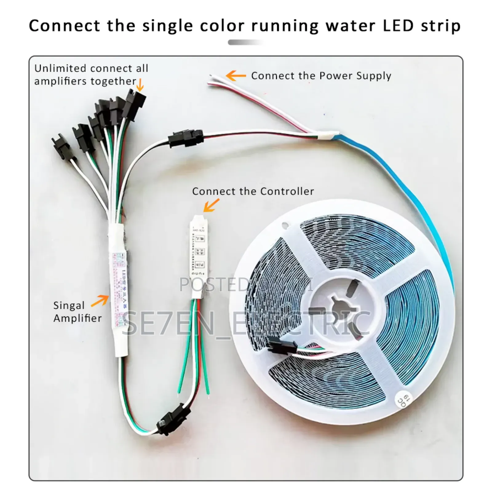 Running Tape Light 24v Installation With Amplifier.