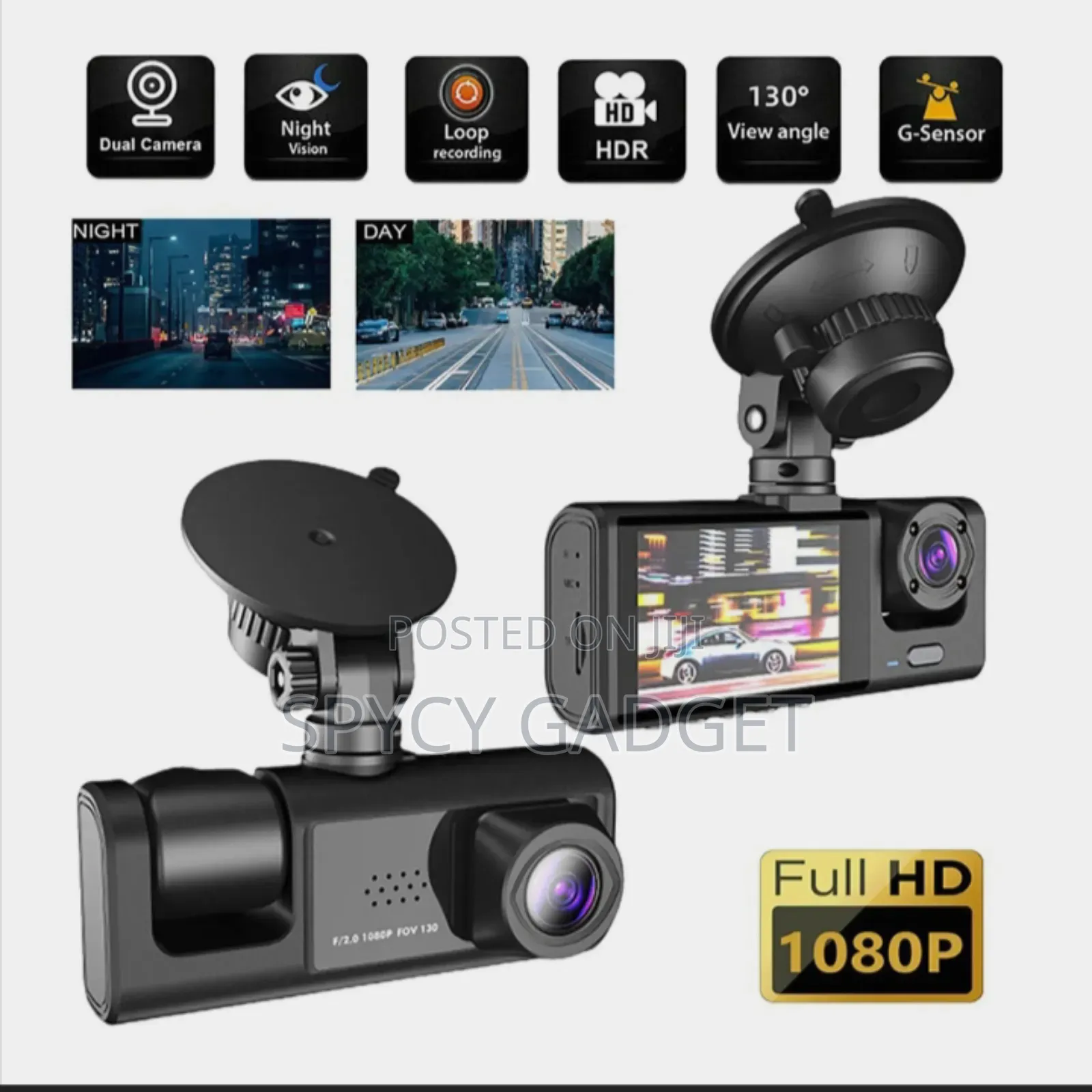 3 Lens Dash Car Recorder DVR With Traffic Reversing Recorder
