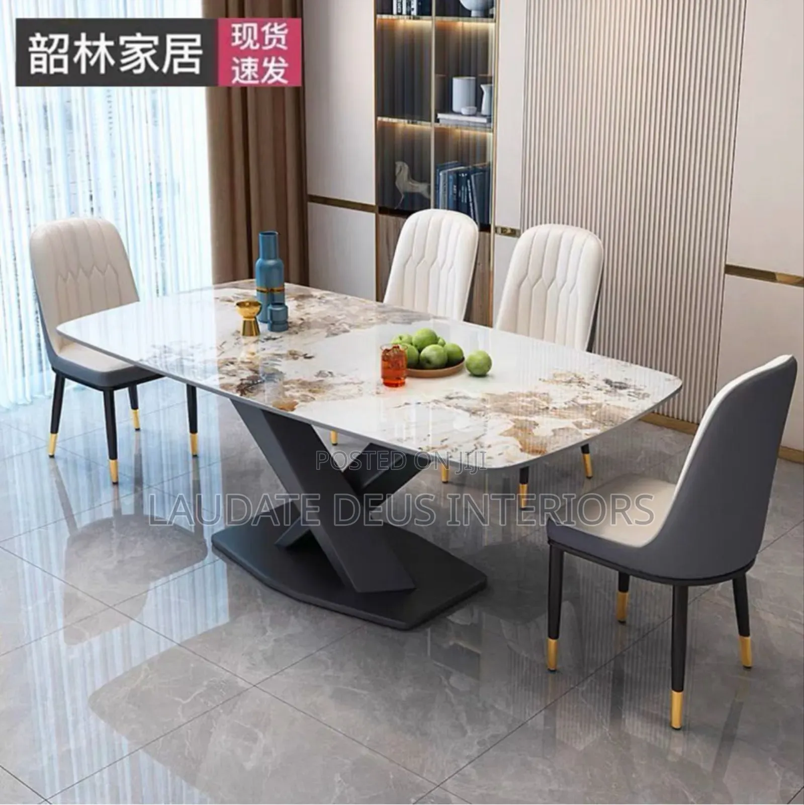Exquisite 6 Sweaters Marble Top Dining Table