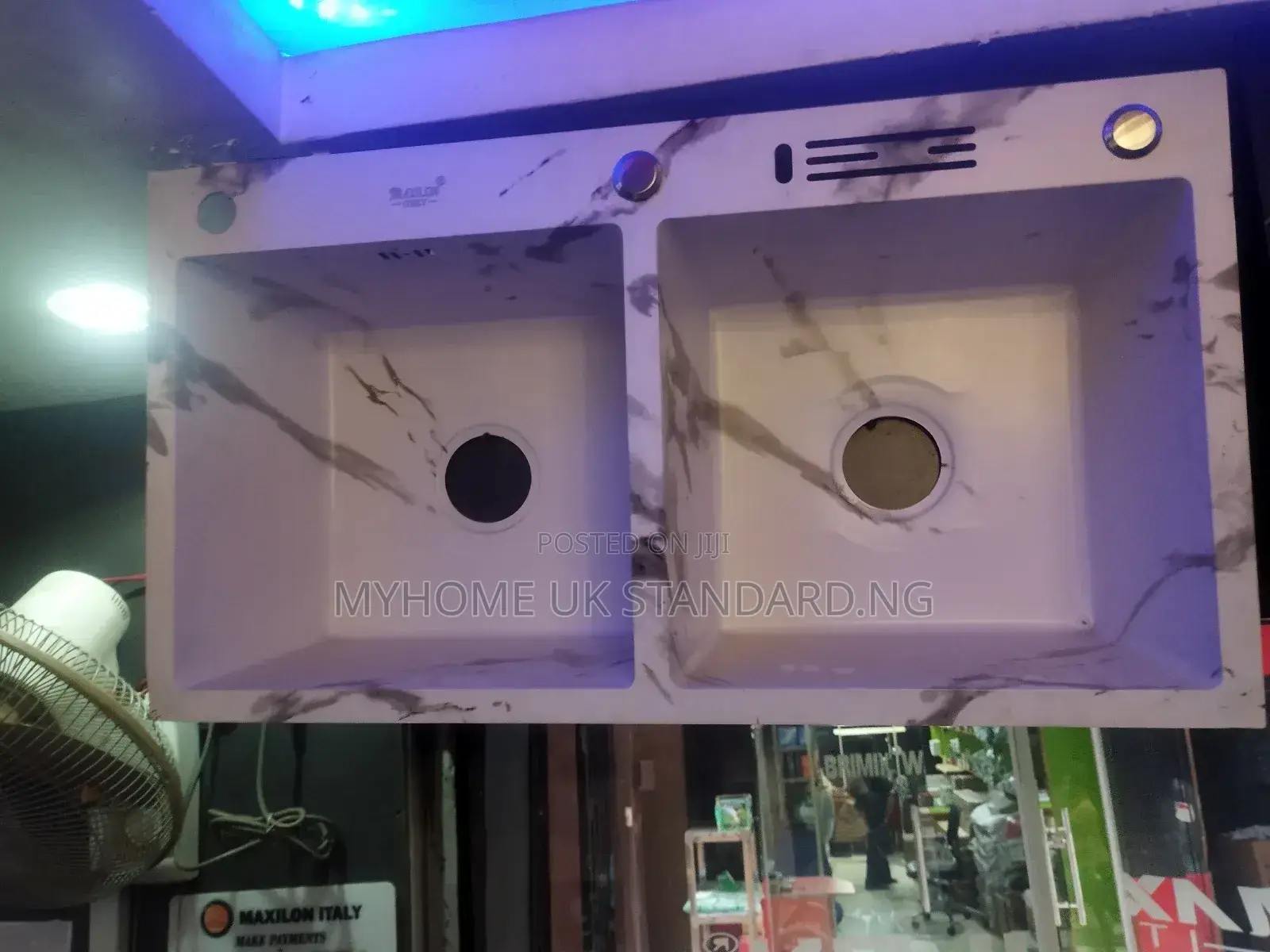 White Marble Double Sink