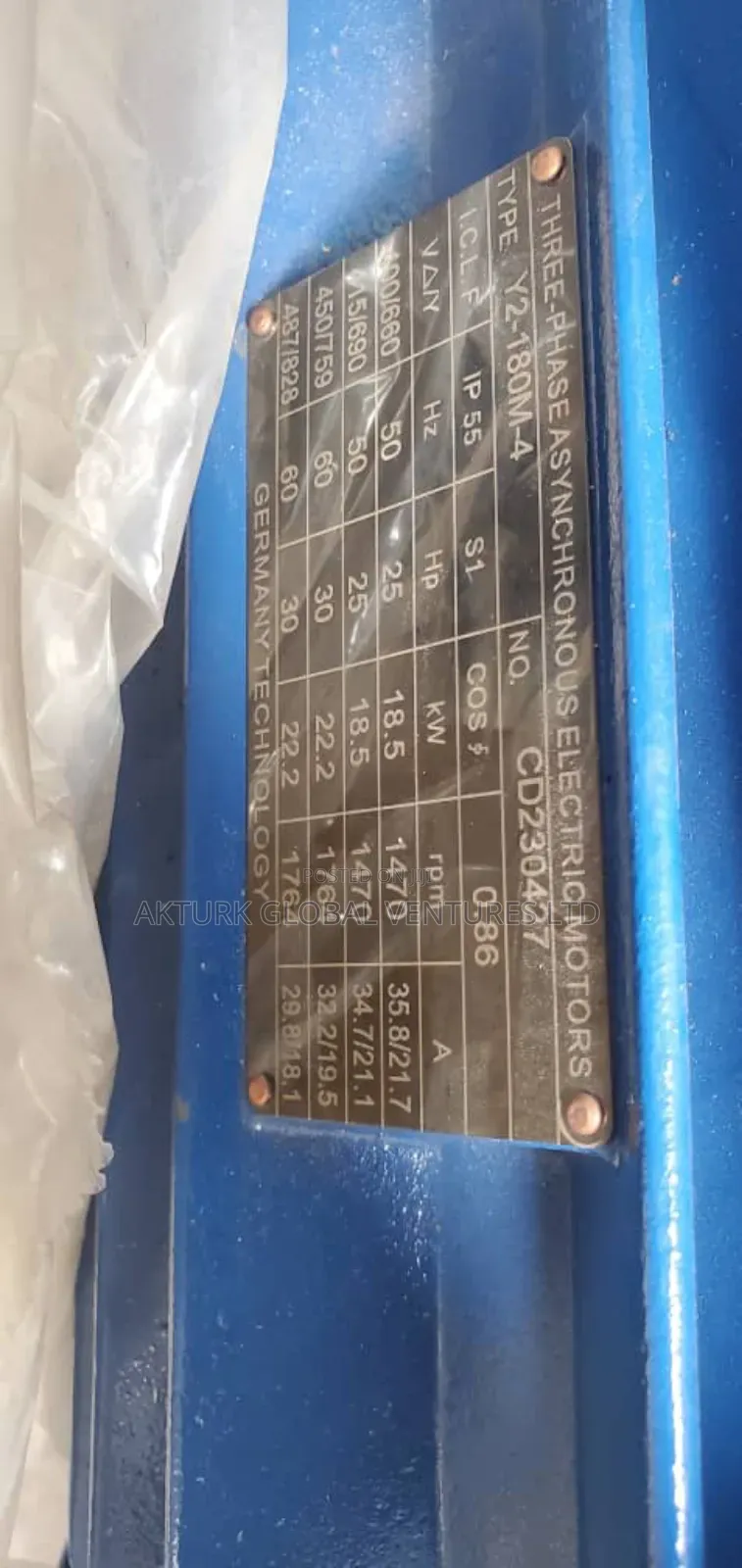 18.5kw 3phase Electric Motor Base Mount H Copper Coil