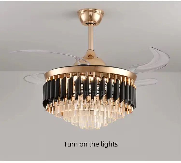 Modern Customized Crystal Chandelier With Fan (500mm)