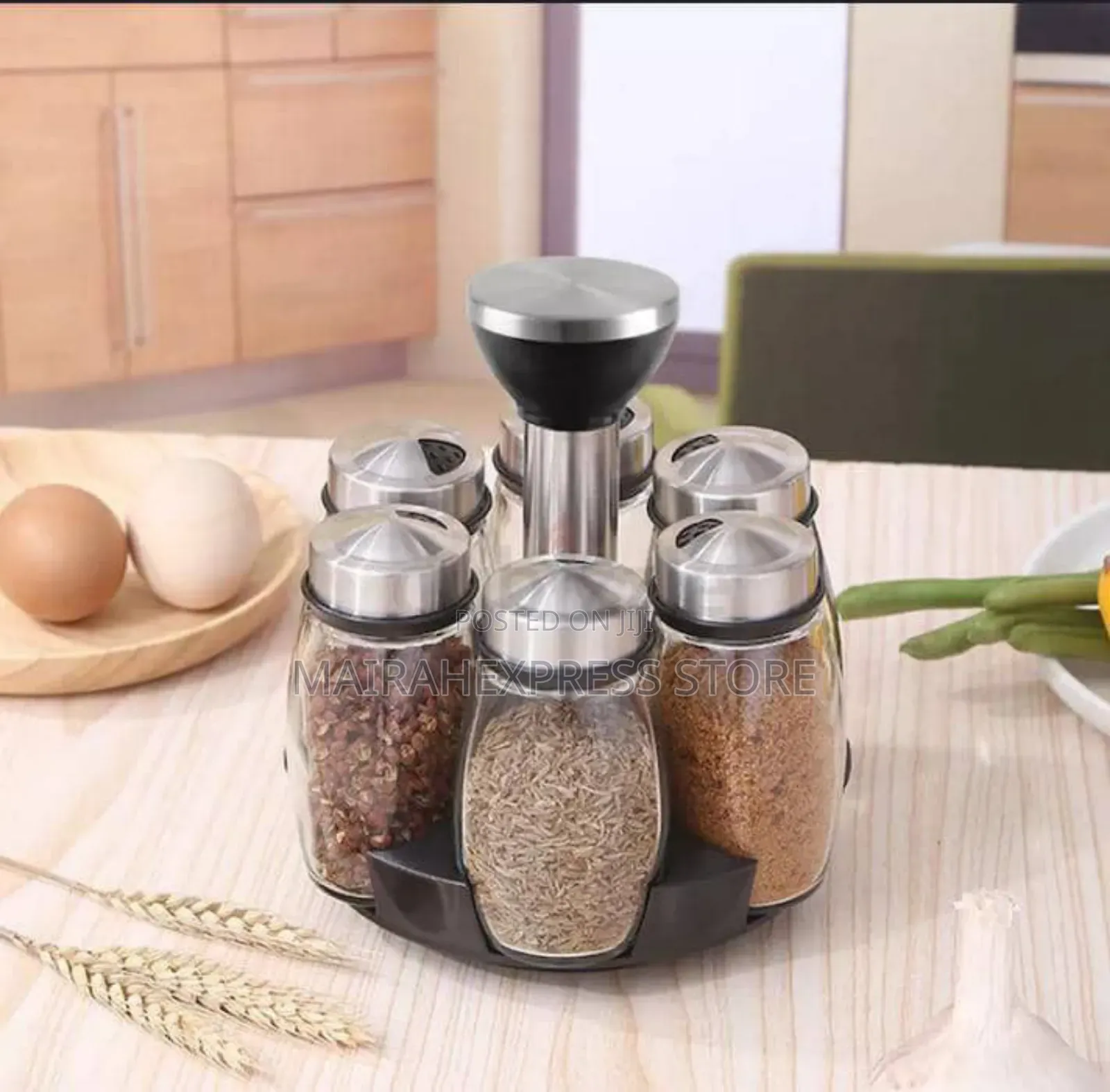 6pcs Rotary Spice Bottle Rack Set