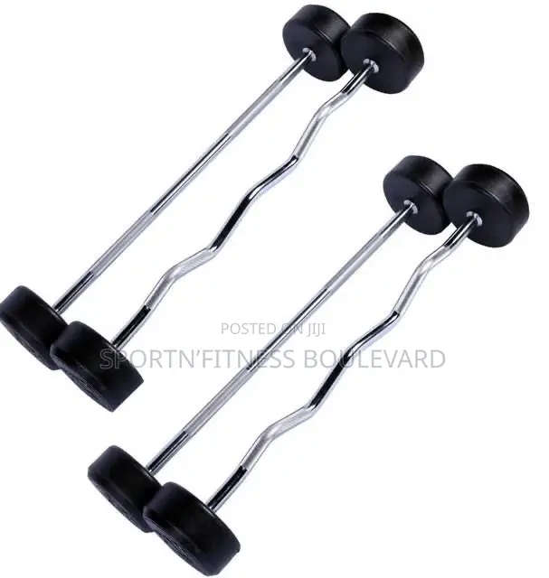 Fixed Curl Rubber Barbells
