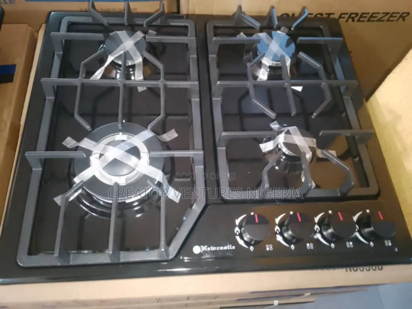 Table Gas Cooker 4 Burners ,Auto Ignition,Tick Glass Top.