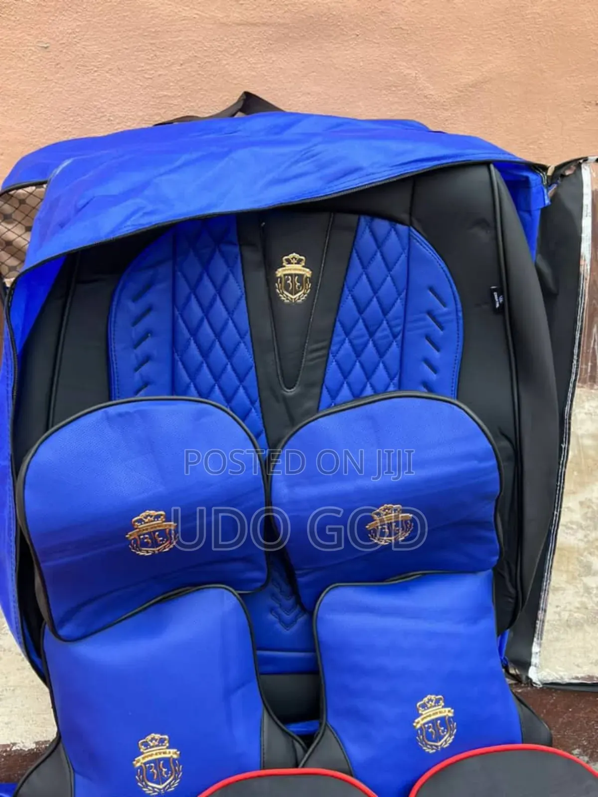 Blue/ Black Universal Pure Leather Seat Cover