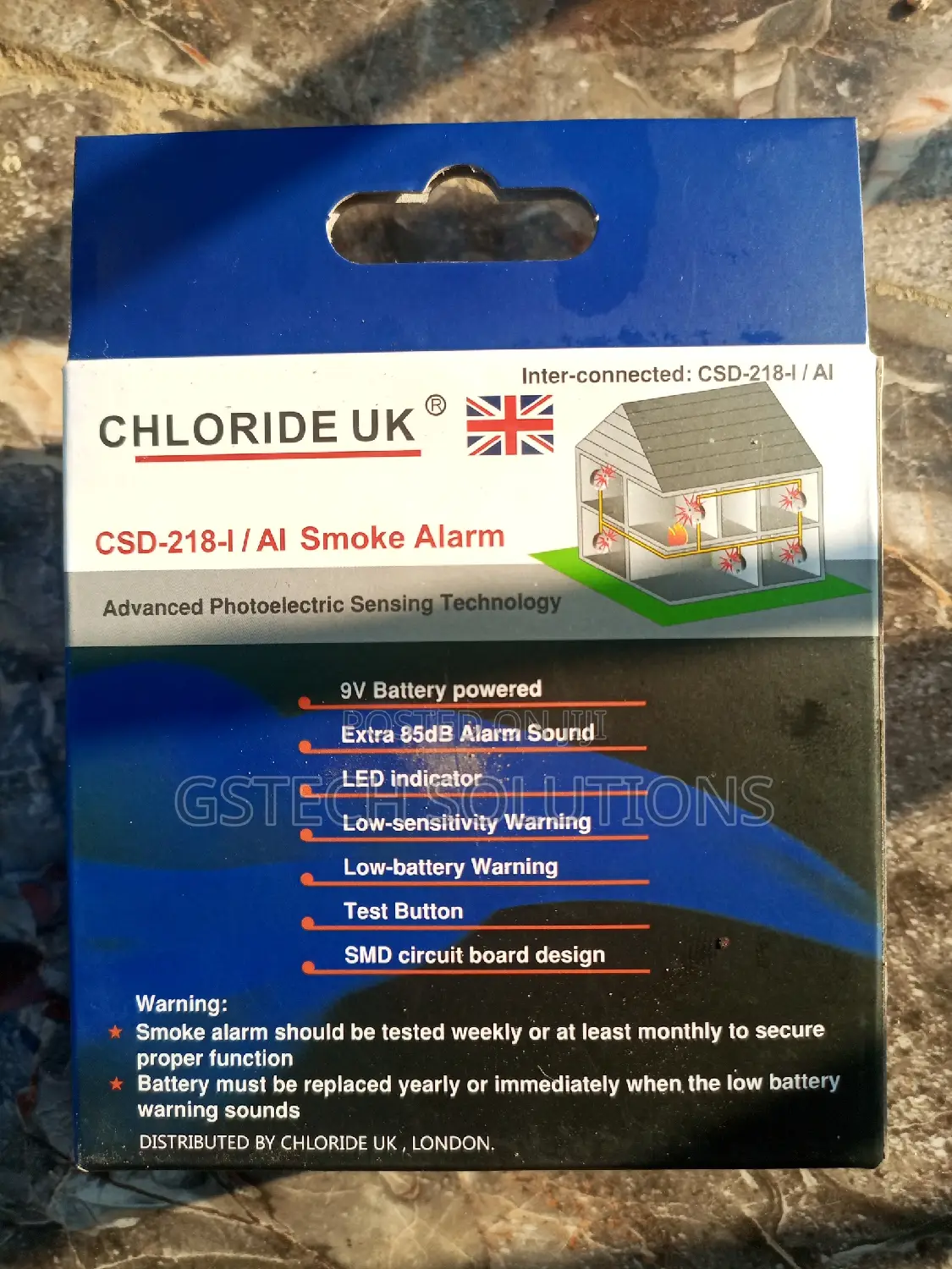 Chloride Uk Standalone Smoke Alarm (9v) Csd-218