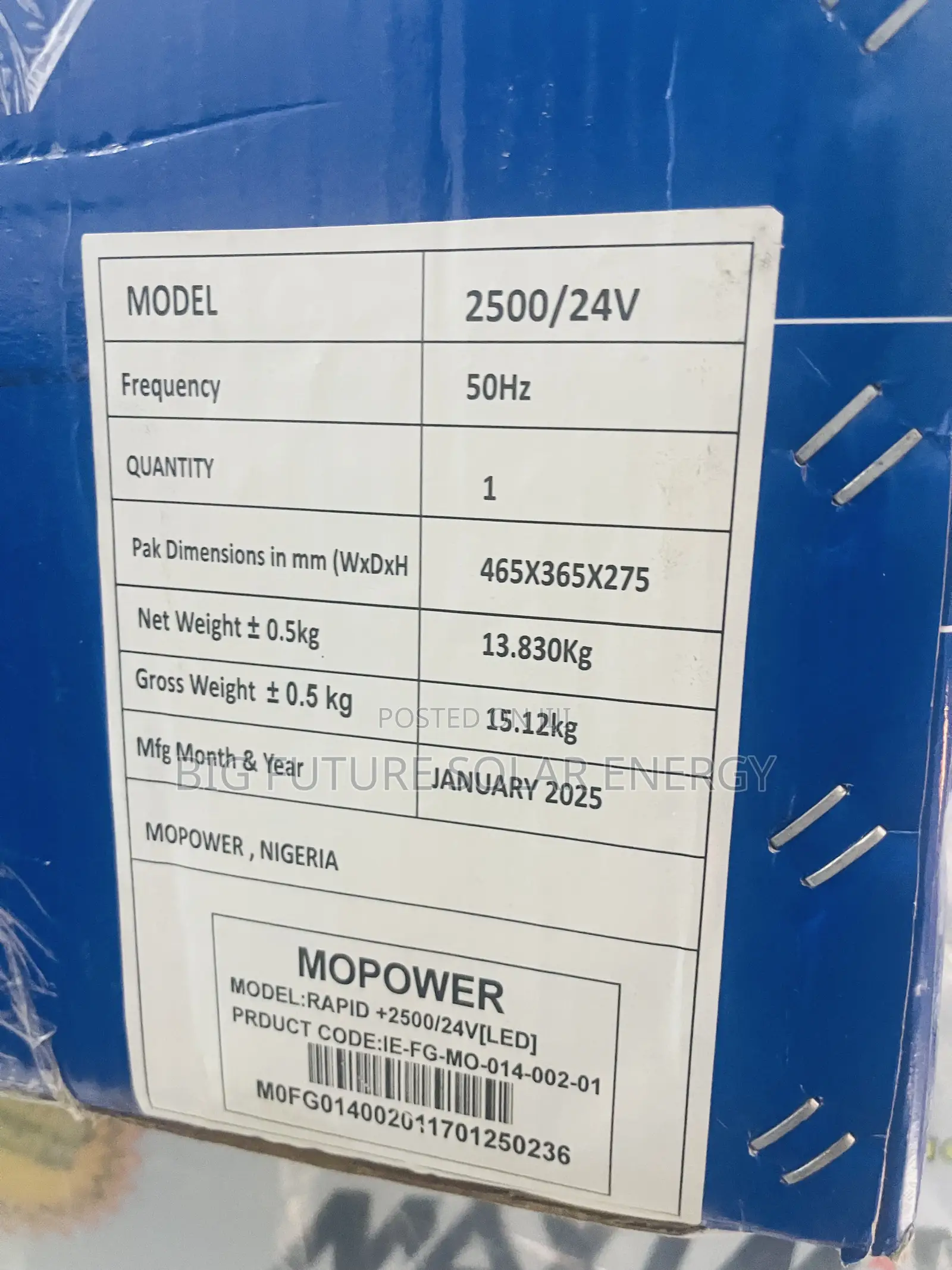 2.5kva Mopower Solar Inverter 24v