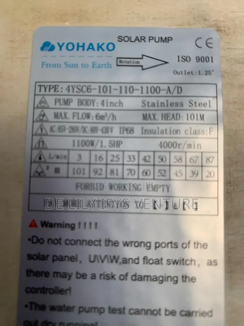 Yohako Solar Pump 1.5hp