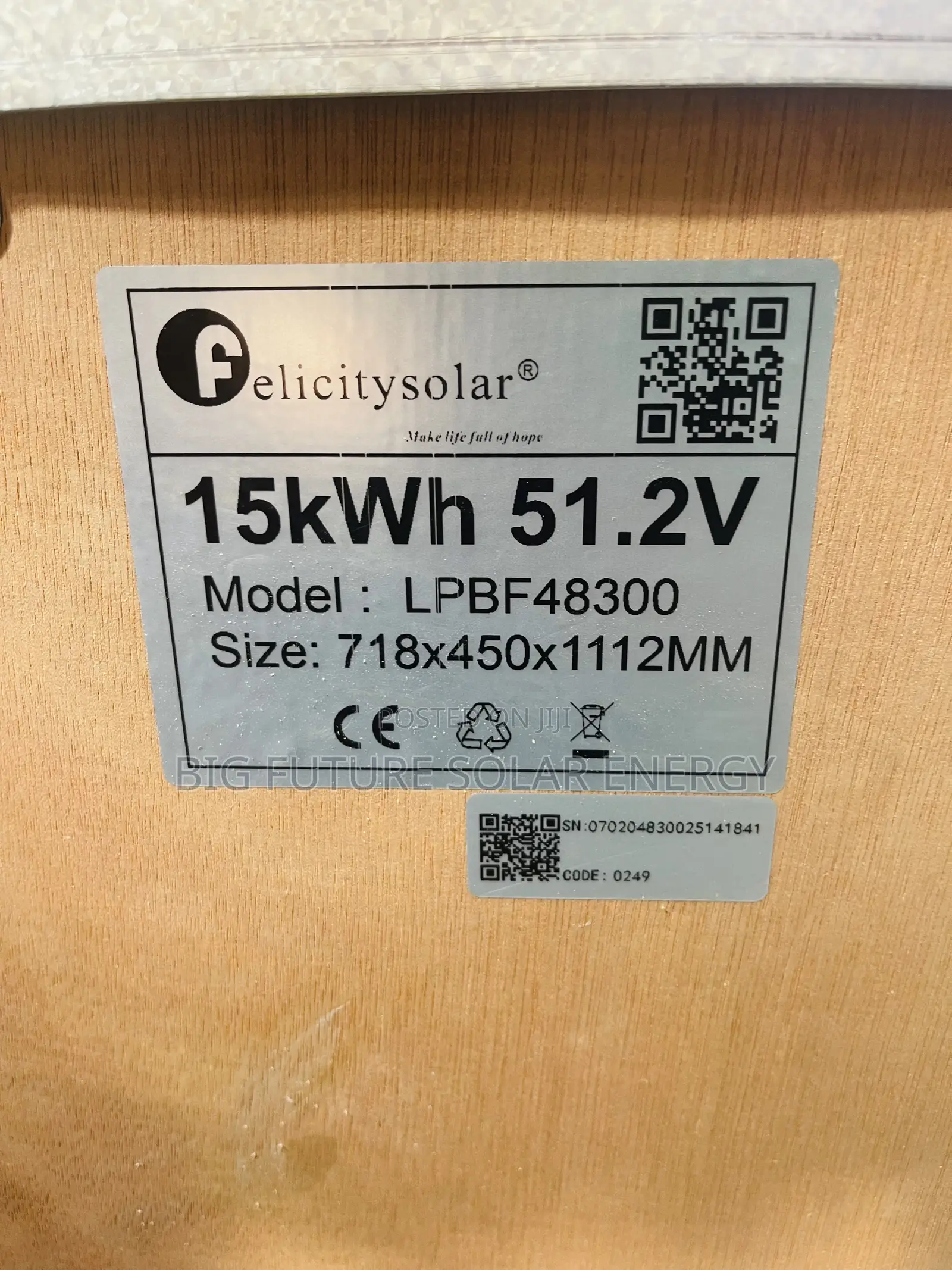 15kwh Felicity Lithium Battery 51.2v