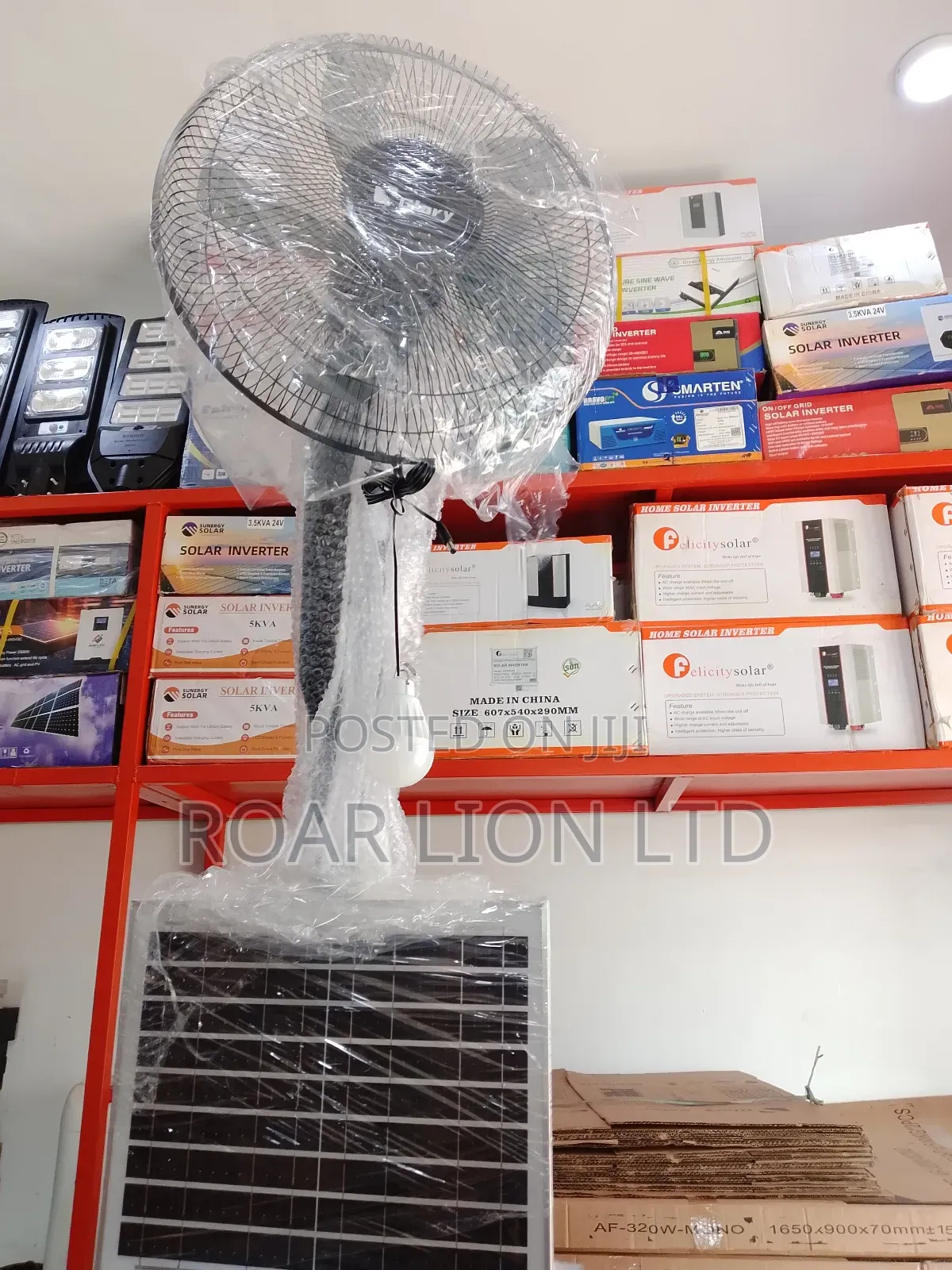 16inch Solar Rechargeable Fan With Panel