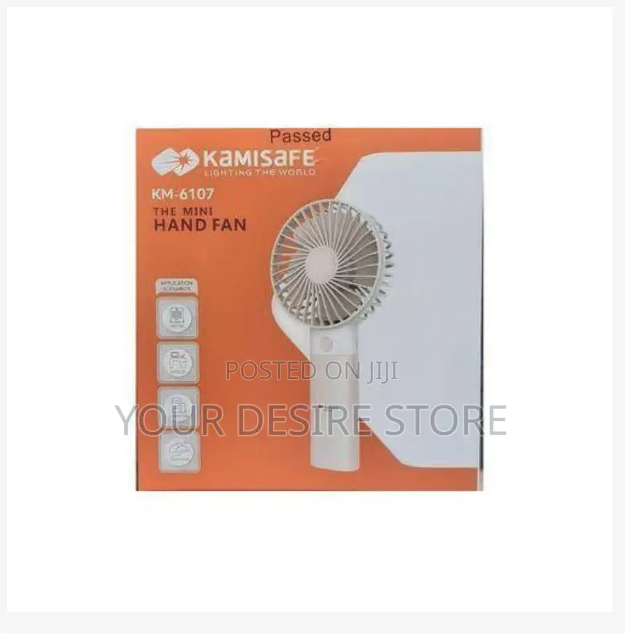 Kamisafe Rechargeable Hand Fan + Power Bank Functions