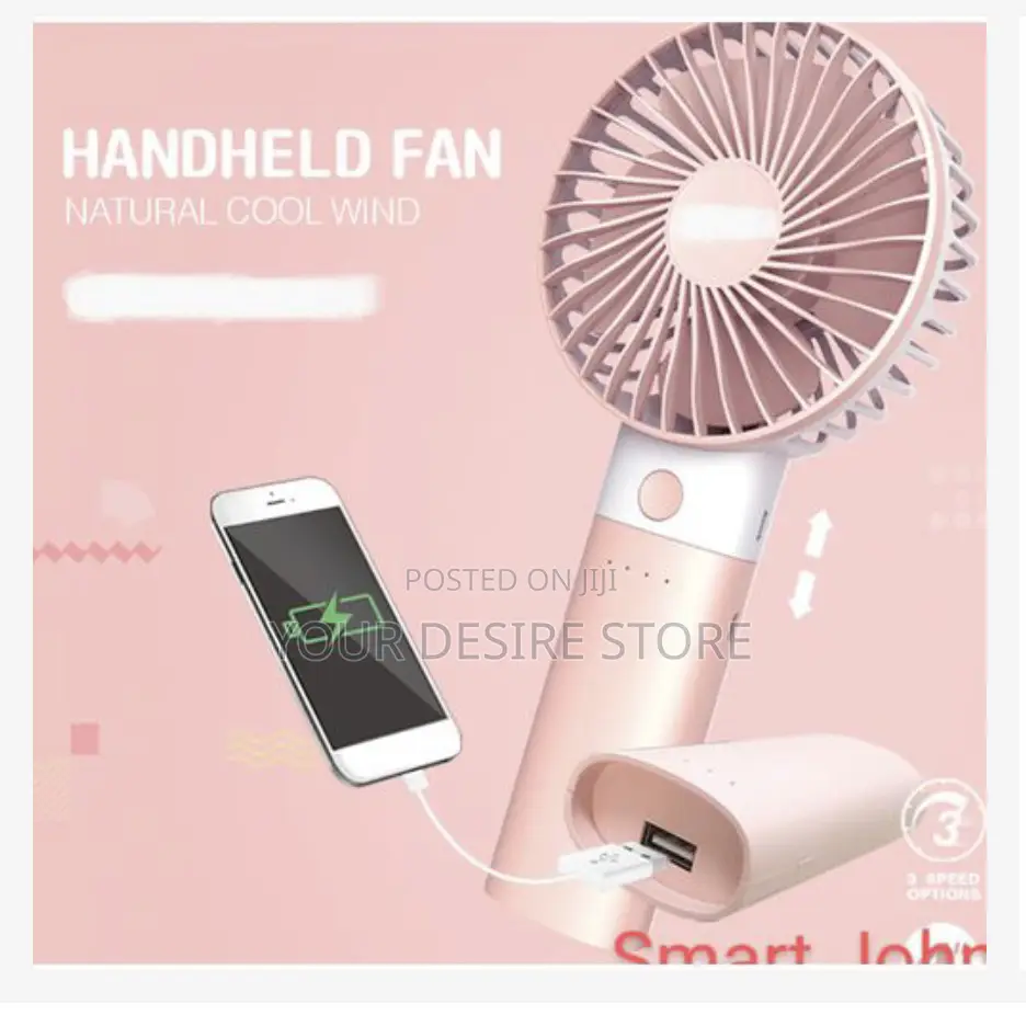 Kamisafe Rechargeable Hand Fan + Power Bank Functions