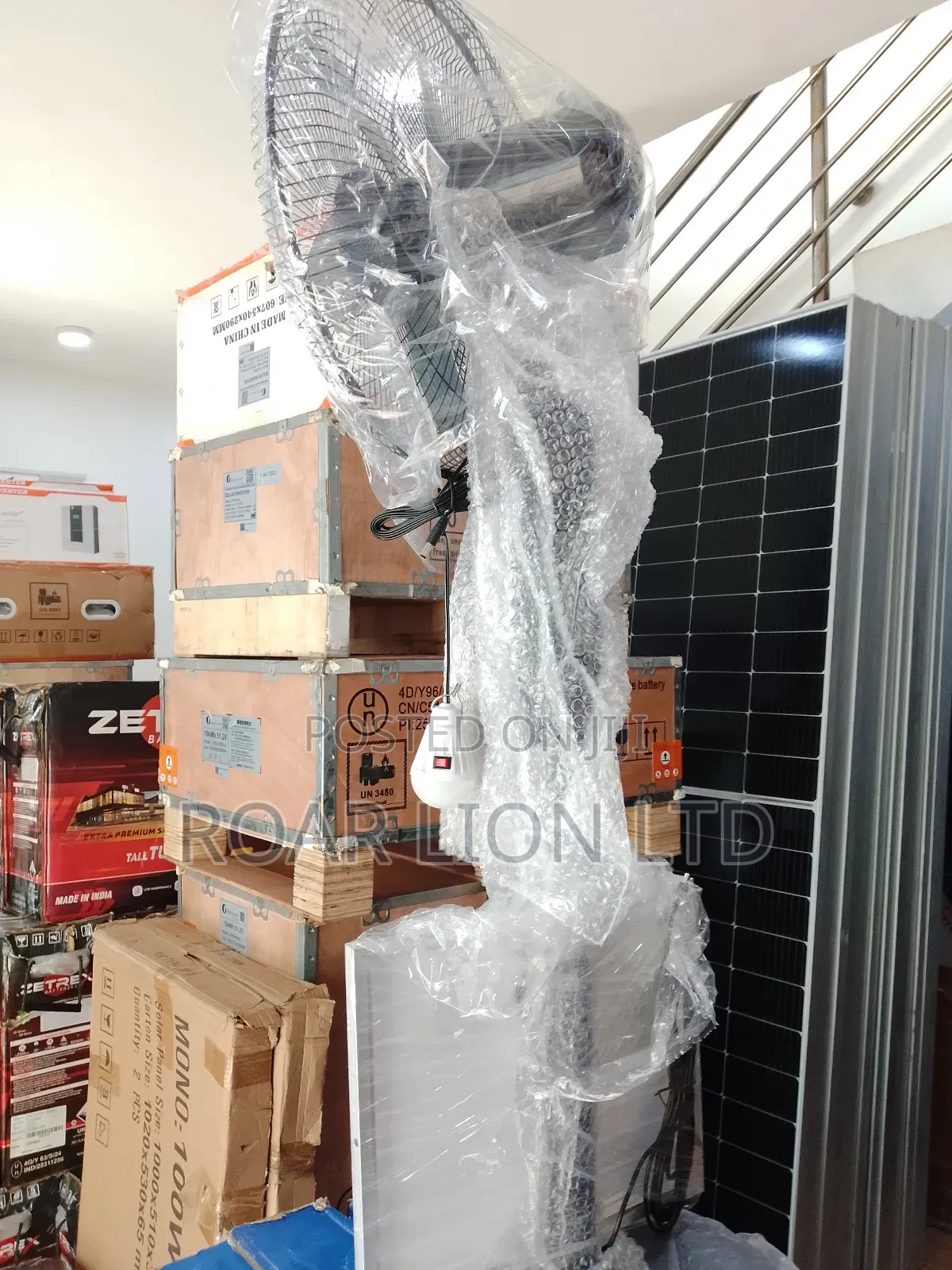 16inch Solar Rechargeable Fan With Panel