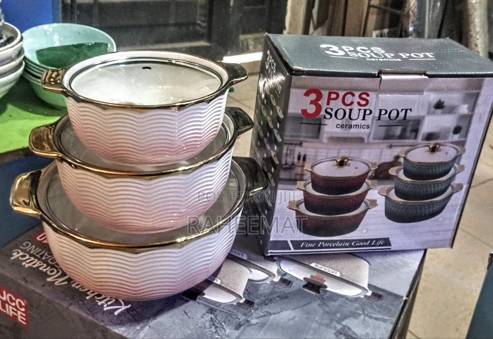 3pcs Soup Ceramics Pot
