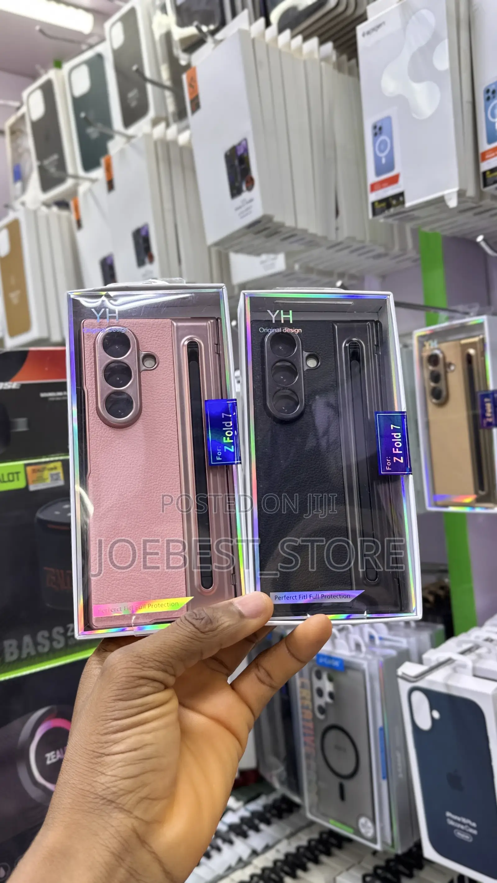 Premium Samsung Z Fold 7 Leather Case With Inbult Screen