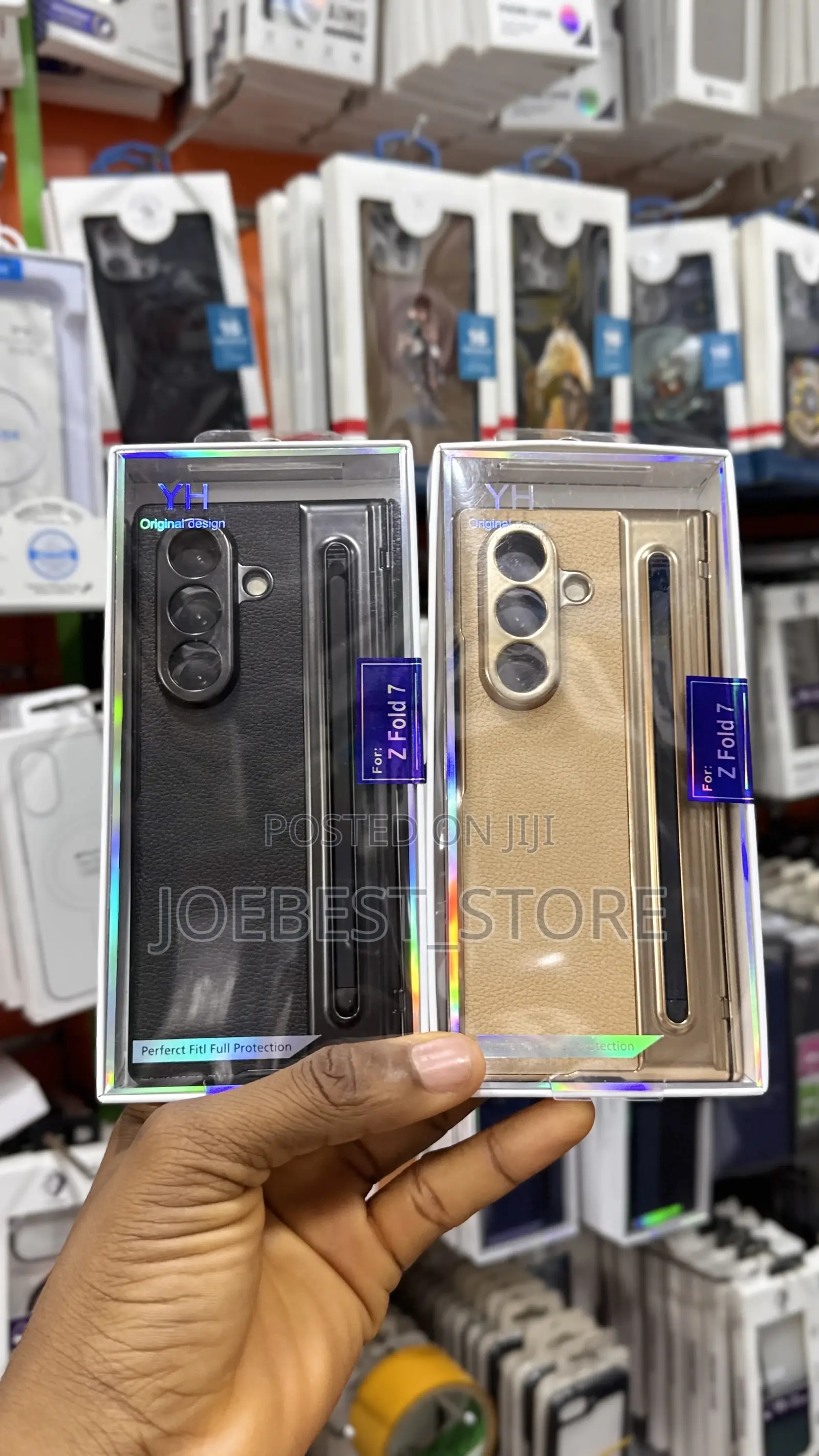 Premium Samsung Z Fold 7 Leather Case With Inbult Screen