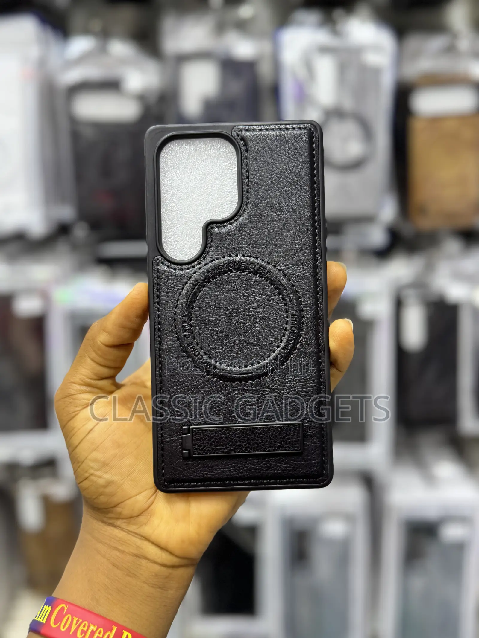 Leather Magsafe Case With Stand for Samsung Galaxy S25ultra