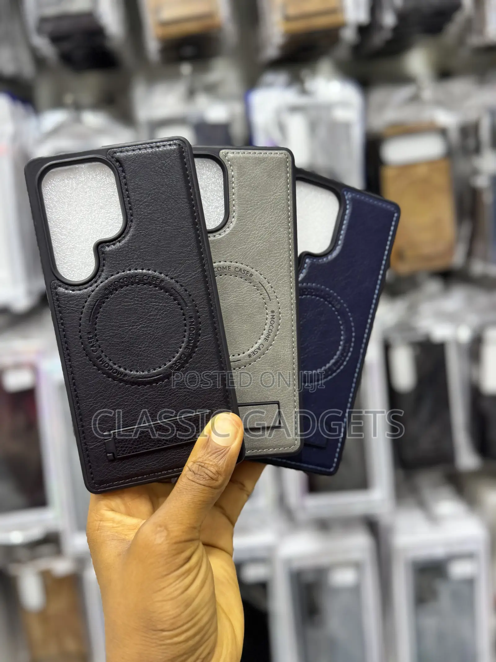 Leather Magsafe Case With Stand for Samsung Galaxy S25ultra