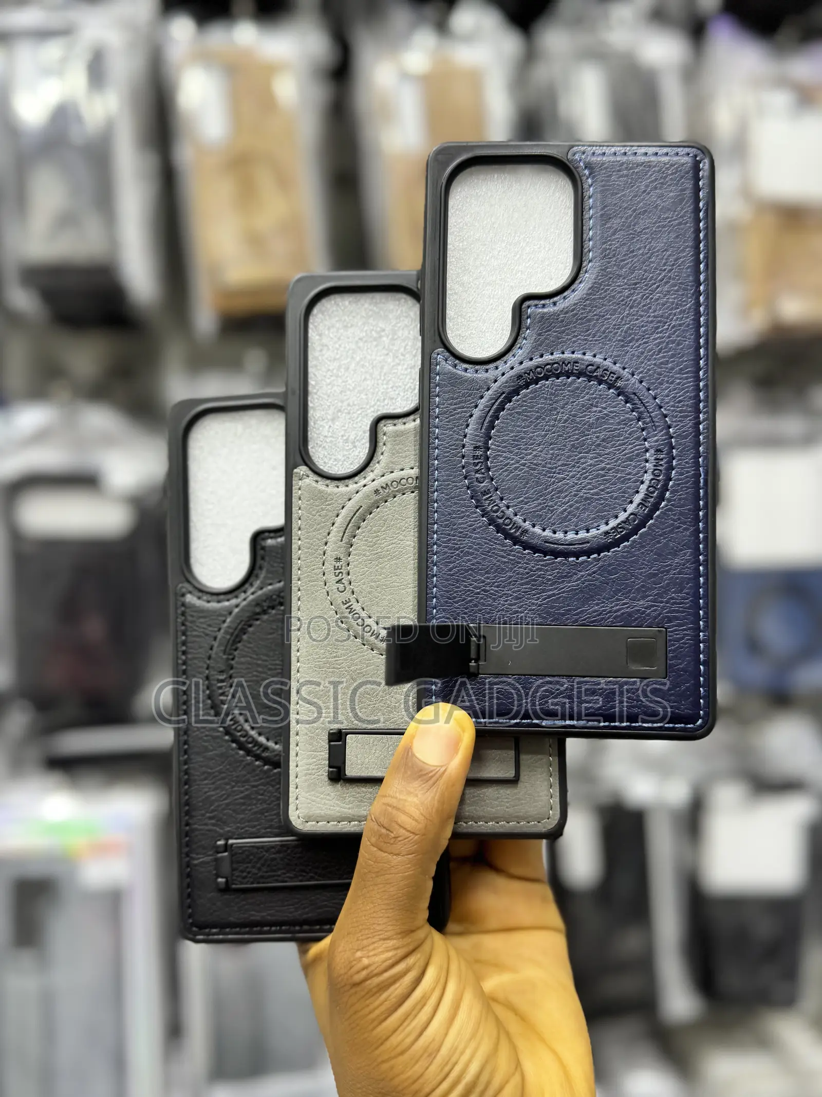 Leather Magsafe Case With Stand for Samsung Galaxy S25ultra