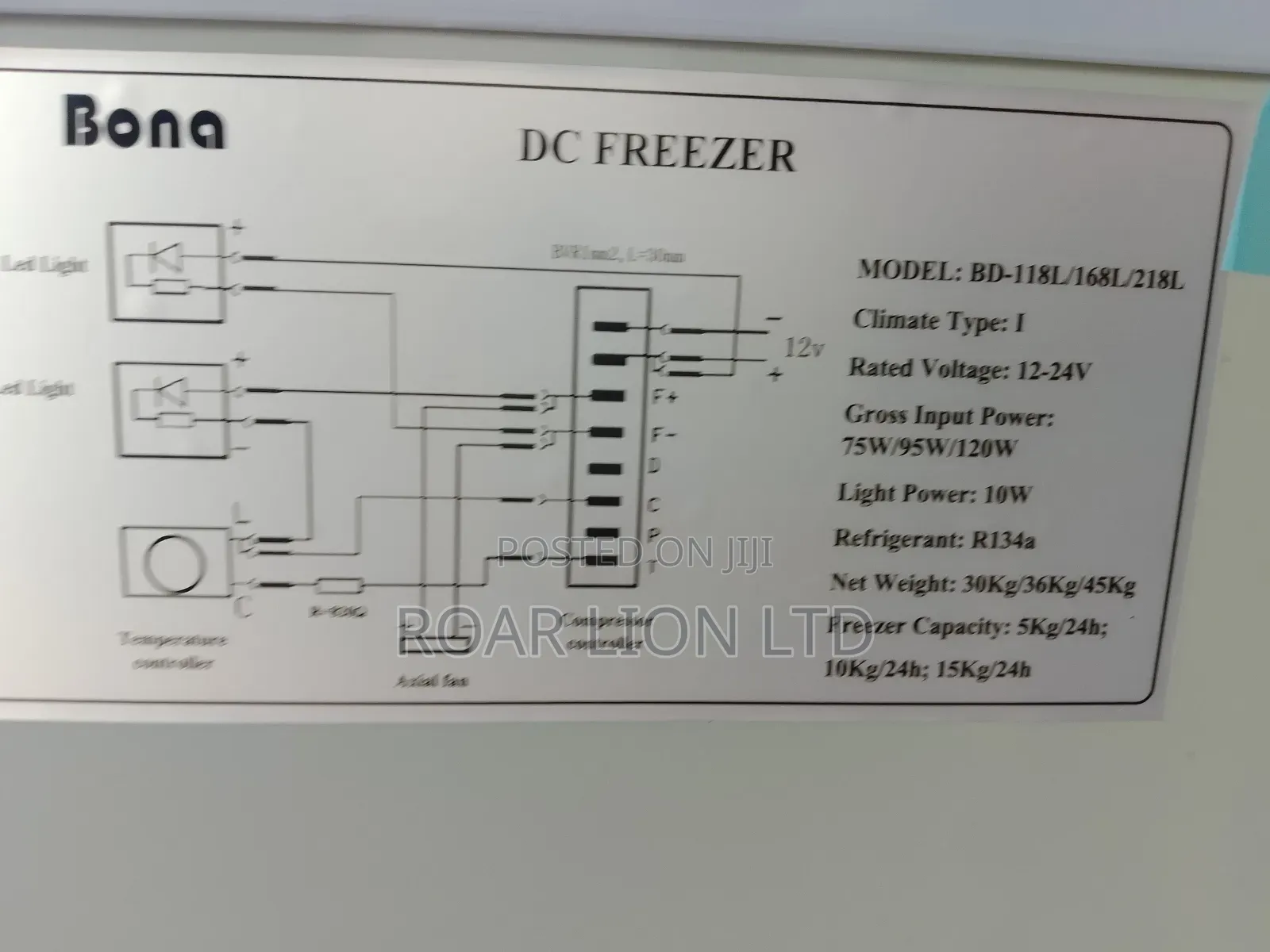 168l Bona Solar Freezer