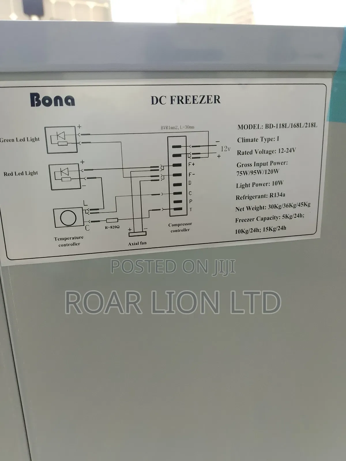 168l Bona Solar Freezer